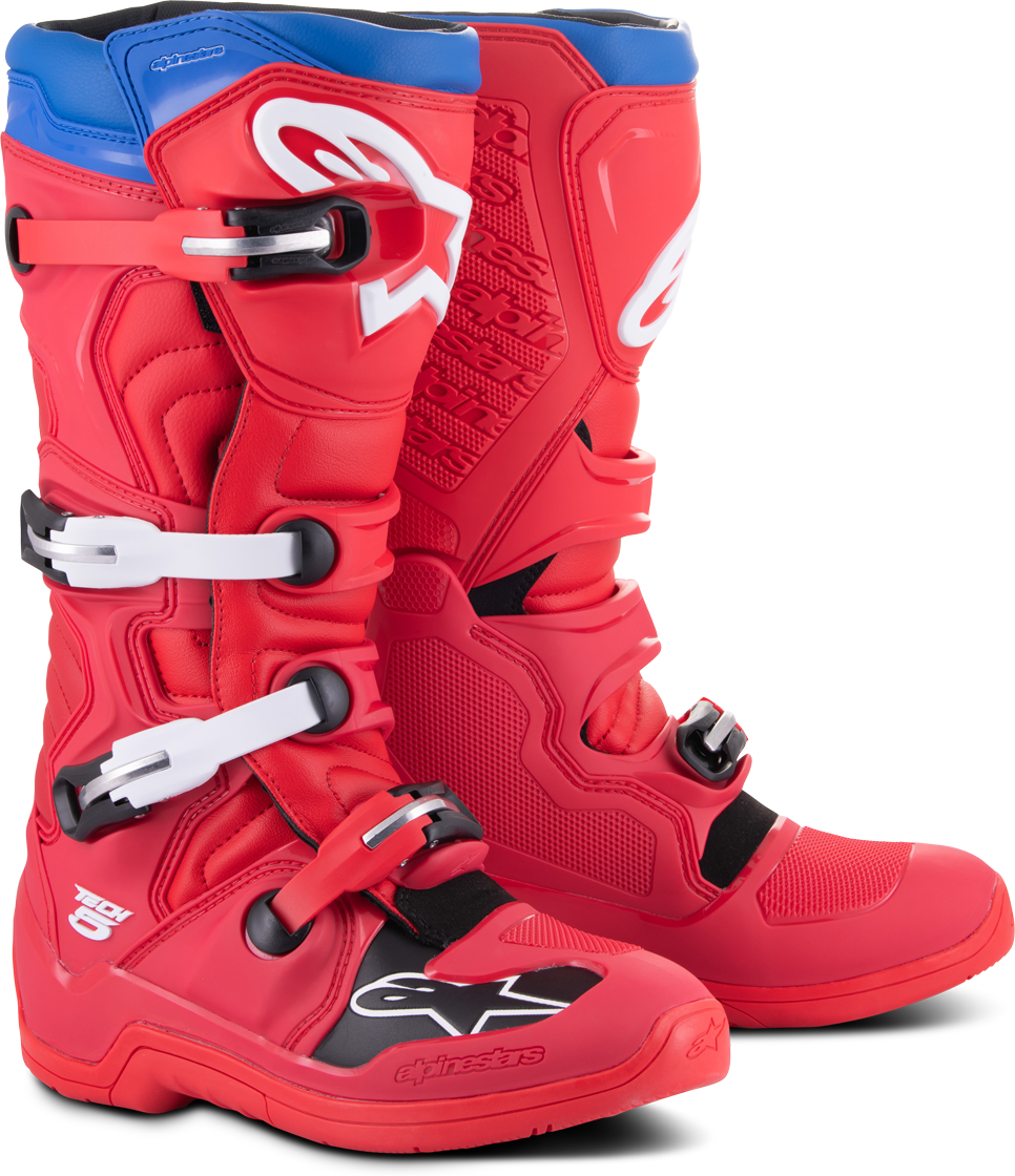 Alpinestars Botas de Cross  Tech 5Rojo Brillante-Rojo Oscuro-Azul Alpino