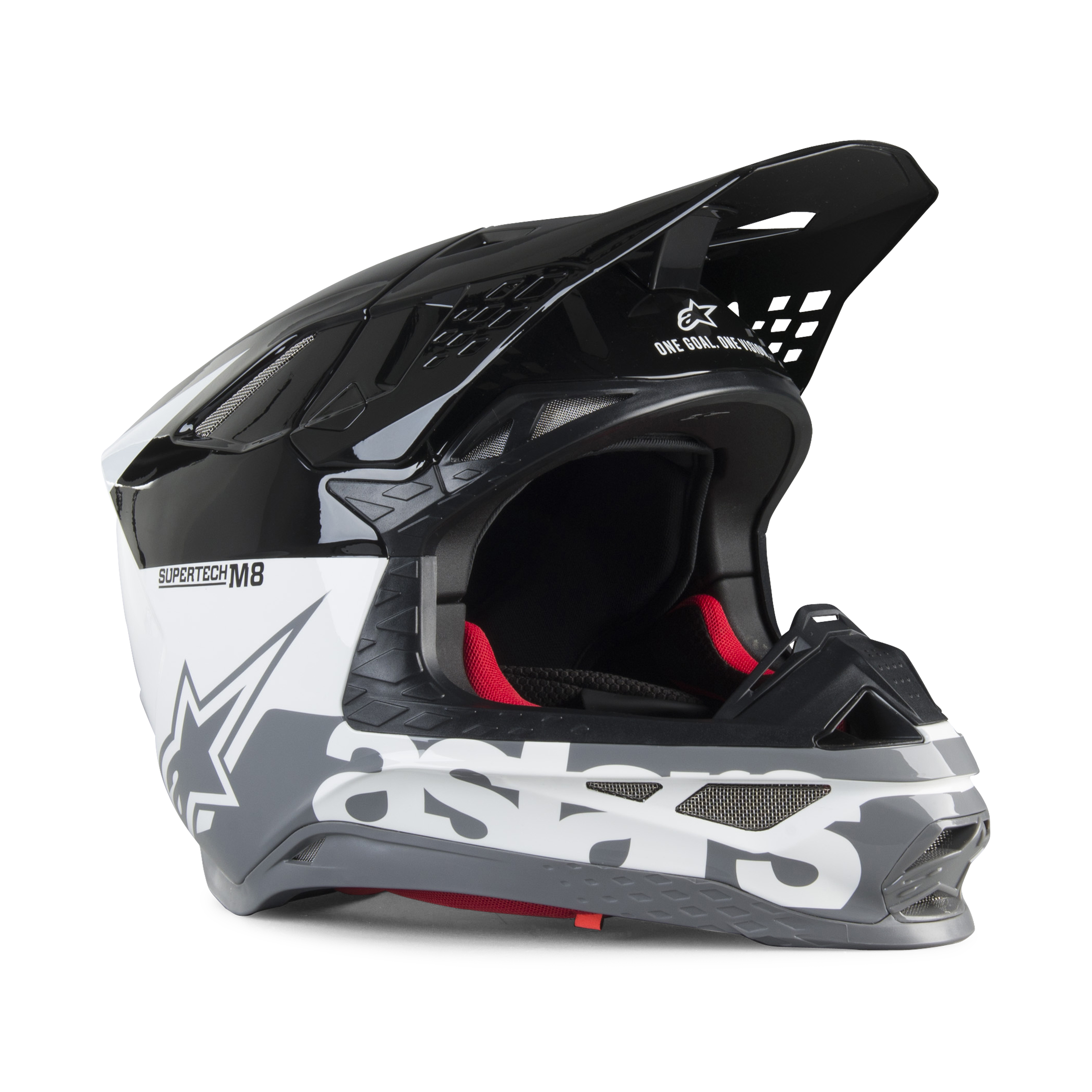 Alpinestars Casco de Cross  Supertech M8 Mips® Radium Blanco-Negro-Gris Brillante