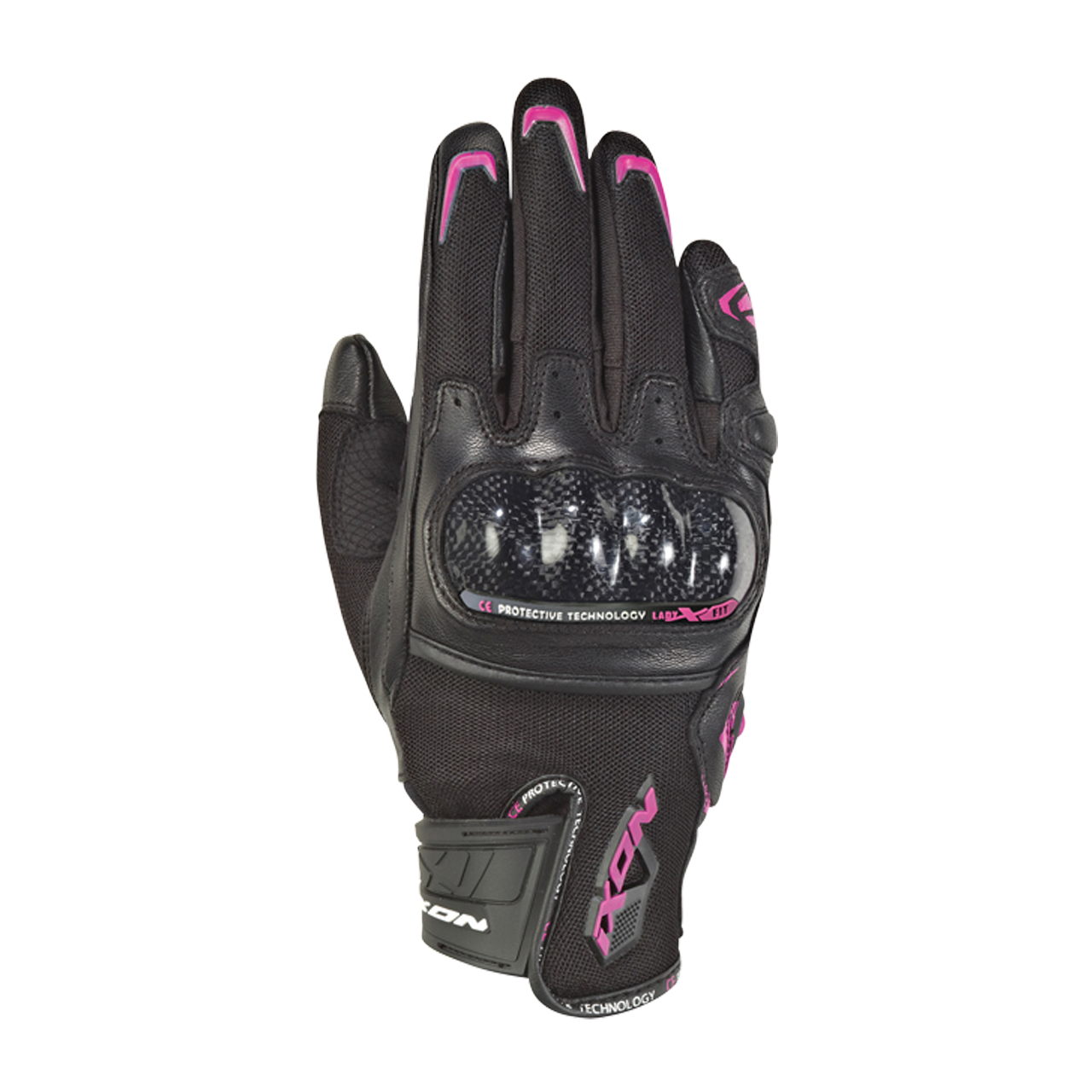 Ixon Guantes de Moto para Mujer  RS Rise Air Negro-Fúcsia