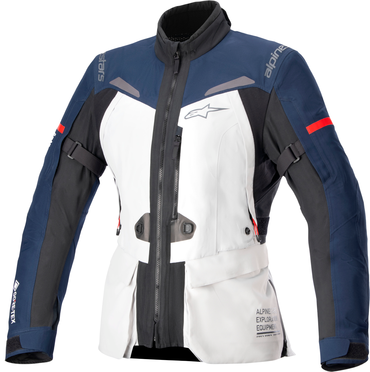 Alpinestars Chaqueta Mujer  St-7 2L Gore-Tex Gris Hielo-Azul Oscuro-Negro