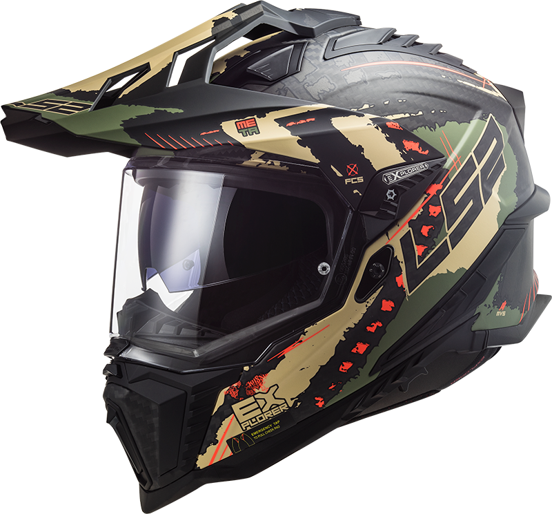 LS2 Casco Adventure  MX701 C EXPLORER Extend Mate Militar-Verde