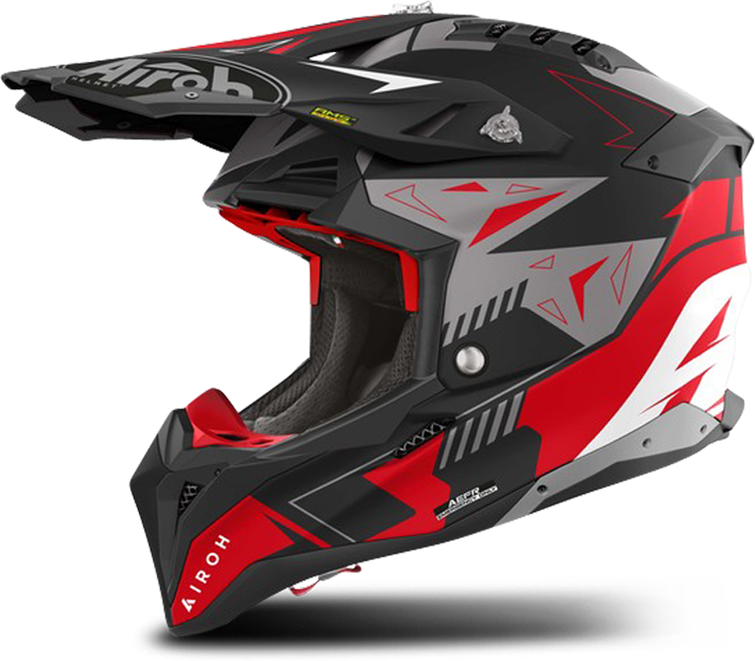 Airoh Casco de Cross  Aviator 3 Spin Rojo Mate