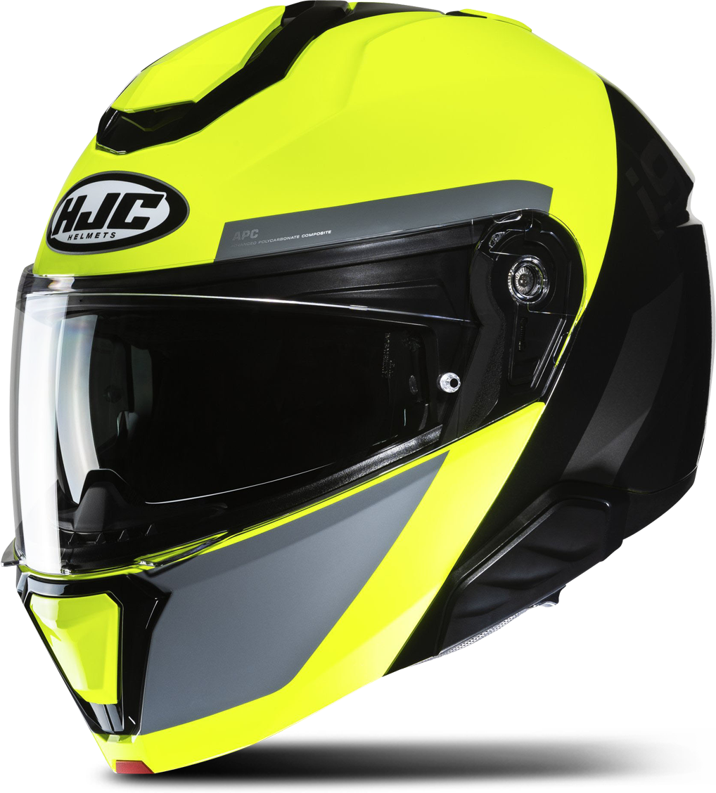 HJC Casco Modular  i91 Bina MC3H Negro-Amarillo Flúor