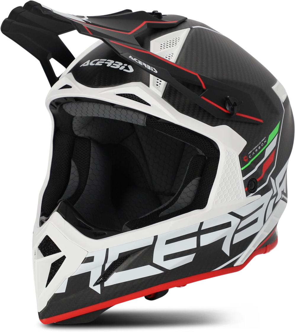 Acerbis Casco de Cross  Steel Carbon Negro-Rojo