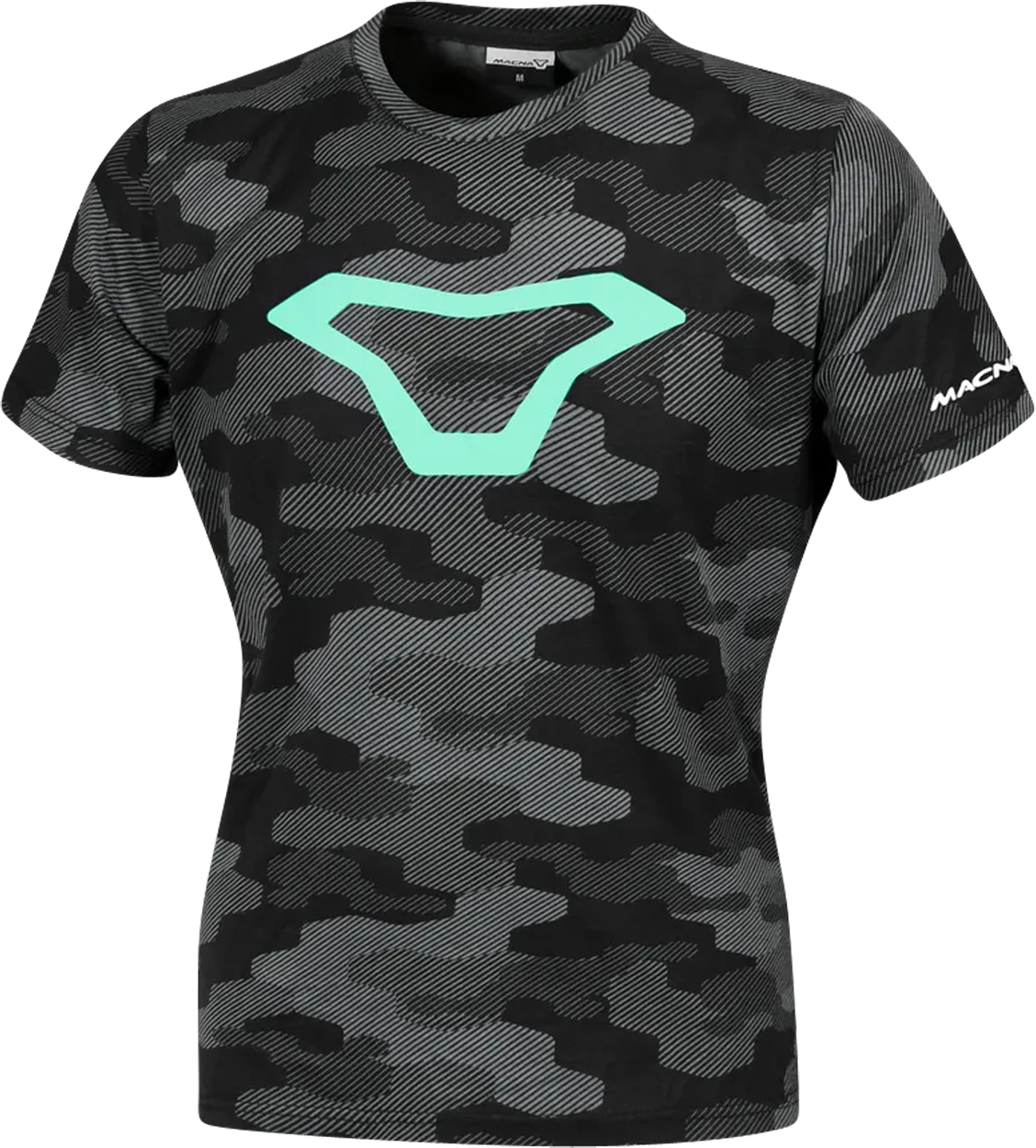 Macna Camiseta Mujer  Dazzle Wing 2.0 Negro Gris-Verde Menta