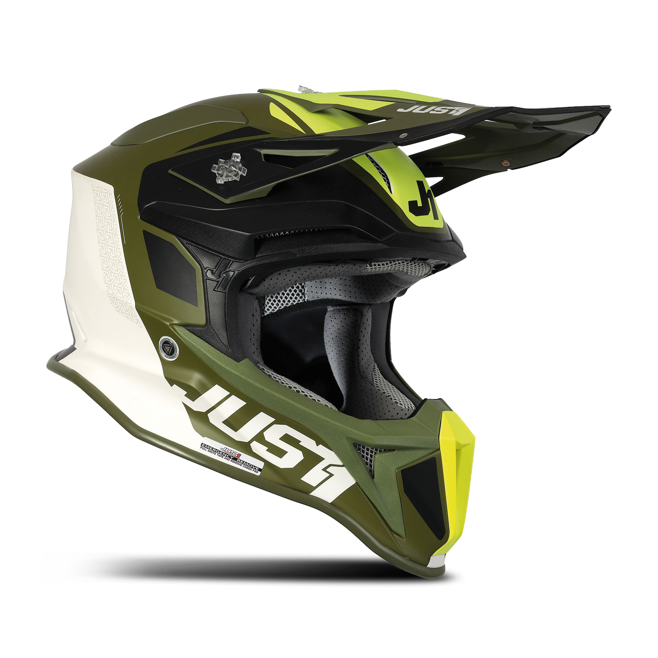 Just1 Casco de Cross  J18 Militar-Verde-Negro