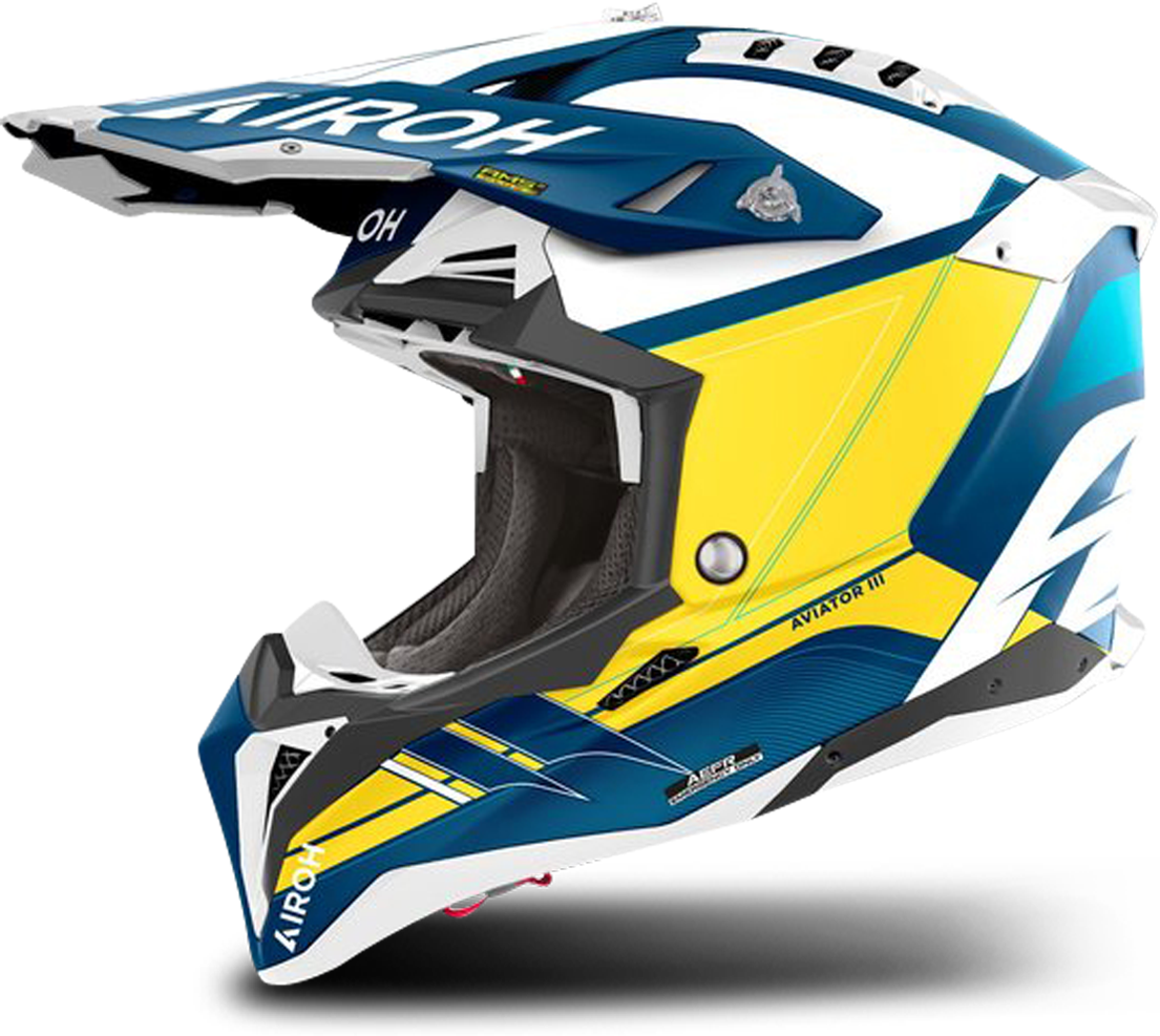 Airoh Casco de Cross  Aviator 3 Saber Azul Mate