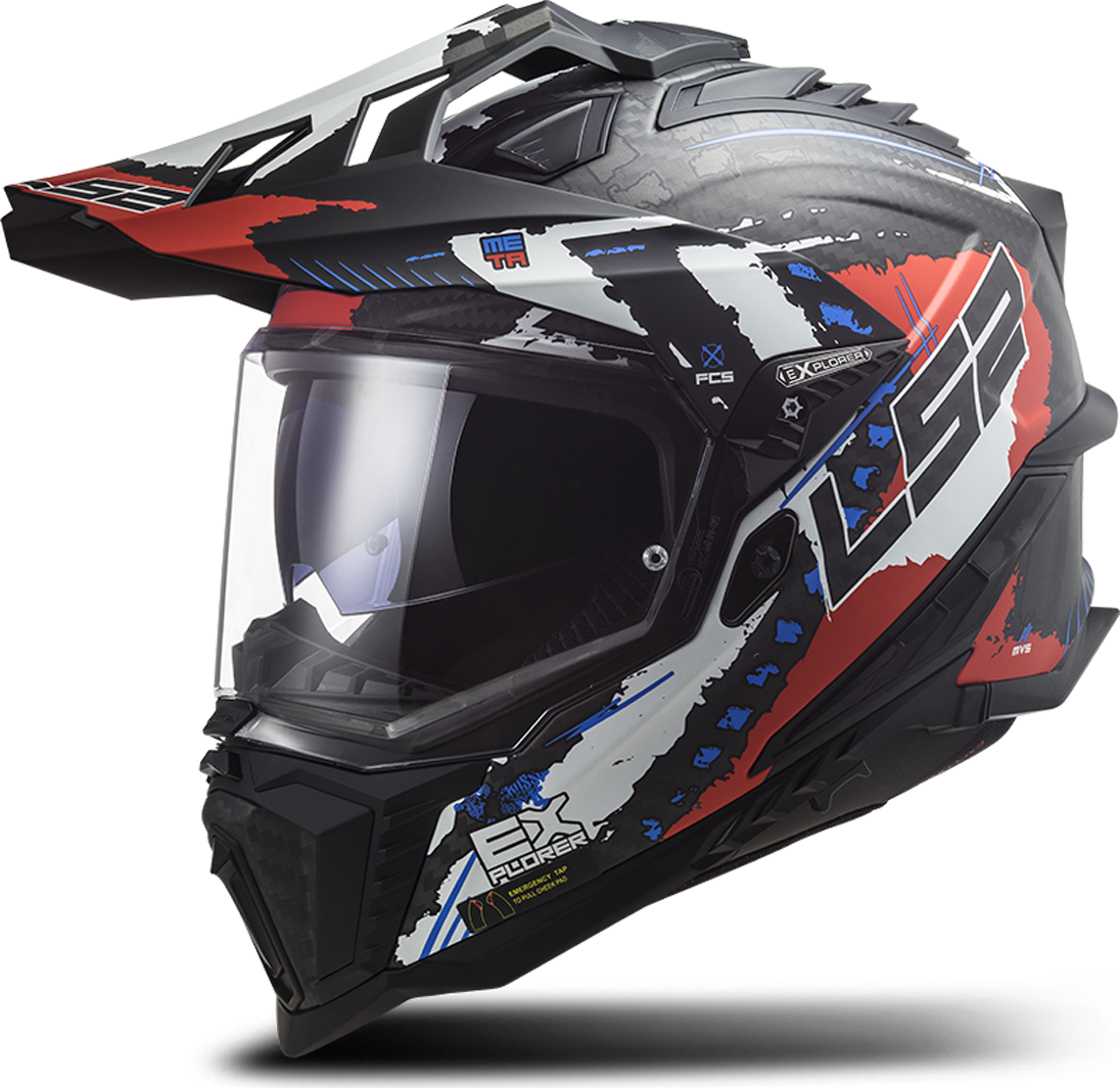 LS2 Casco Adventure  MX701 C EXPLORER Extend Negro Mate-Rojo