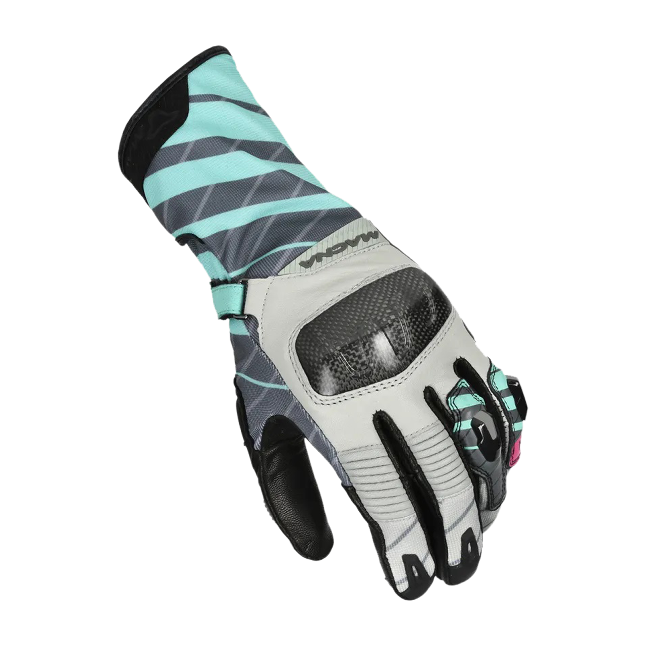 Macna Guantes de Moto Mujer  Krown Negro-Verde Menta