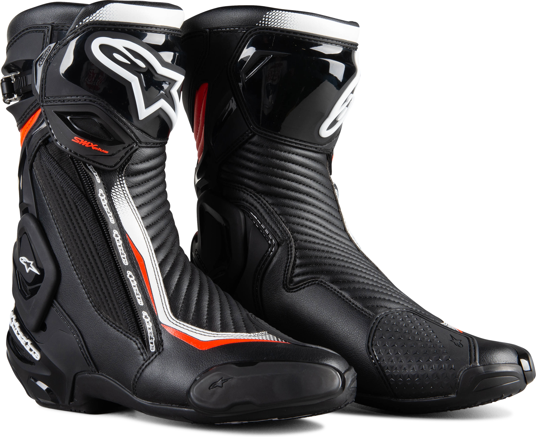 Alpinestars Botas de Moto  SMX Plus V2 Negro-Blanco-Rojo Fluo