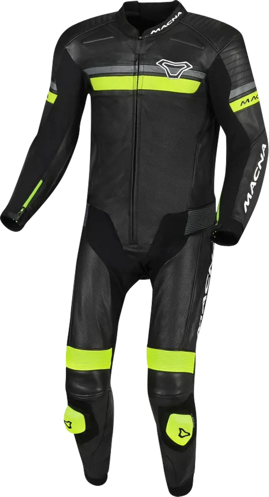 Macna Mono de Cuero de Moto  Diabro Negro-Amarillo Fluo