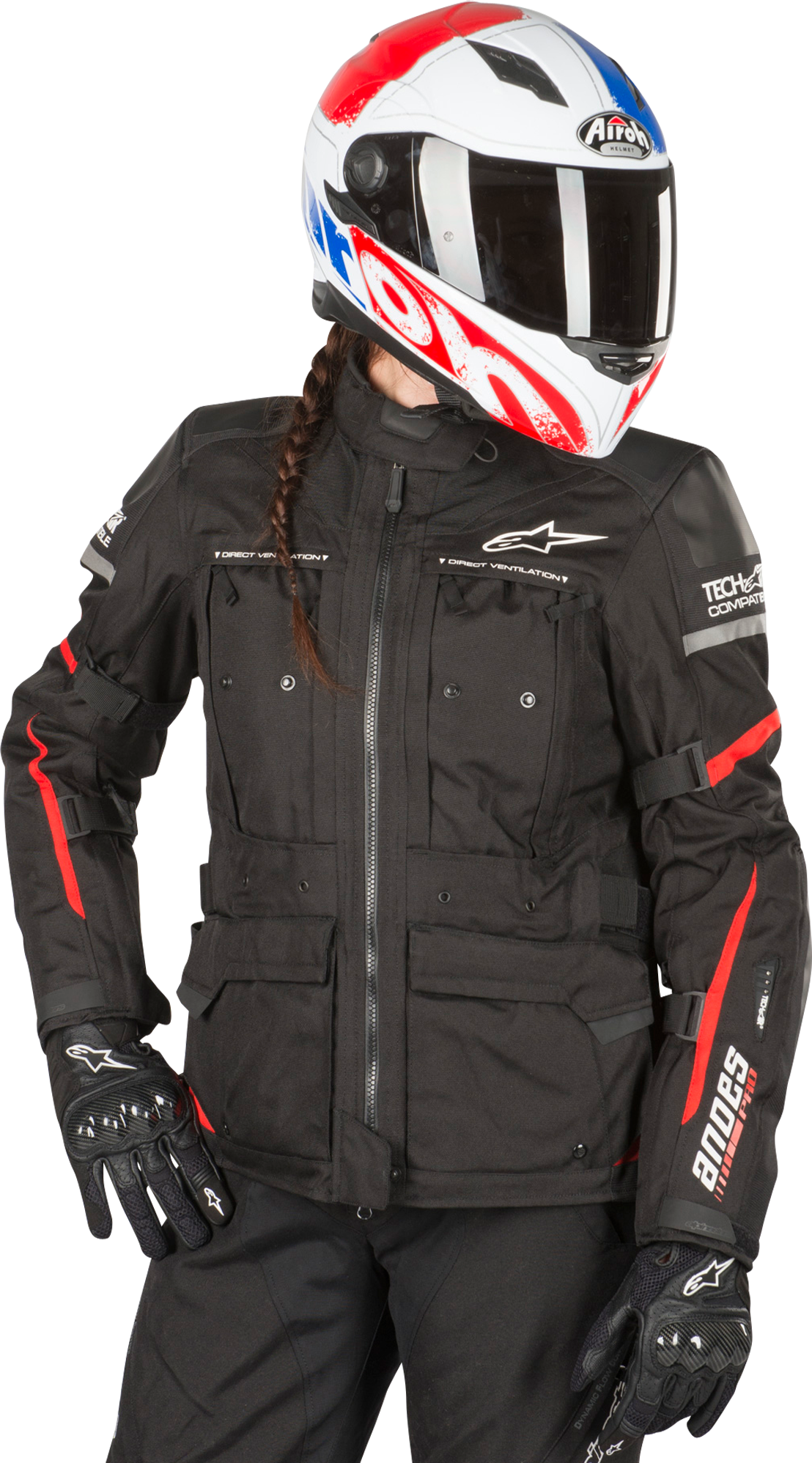 Alpinestars Chaqueta de Moto  Stella Andes Pro DryStar Tech-Air® Negro-Rojo