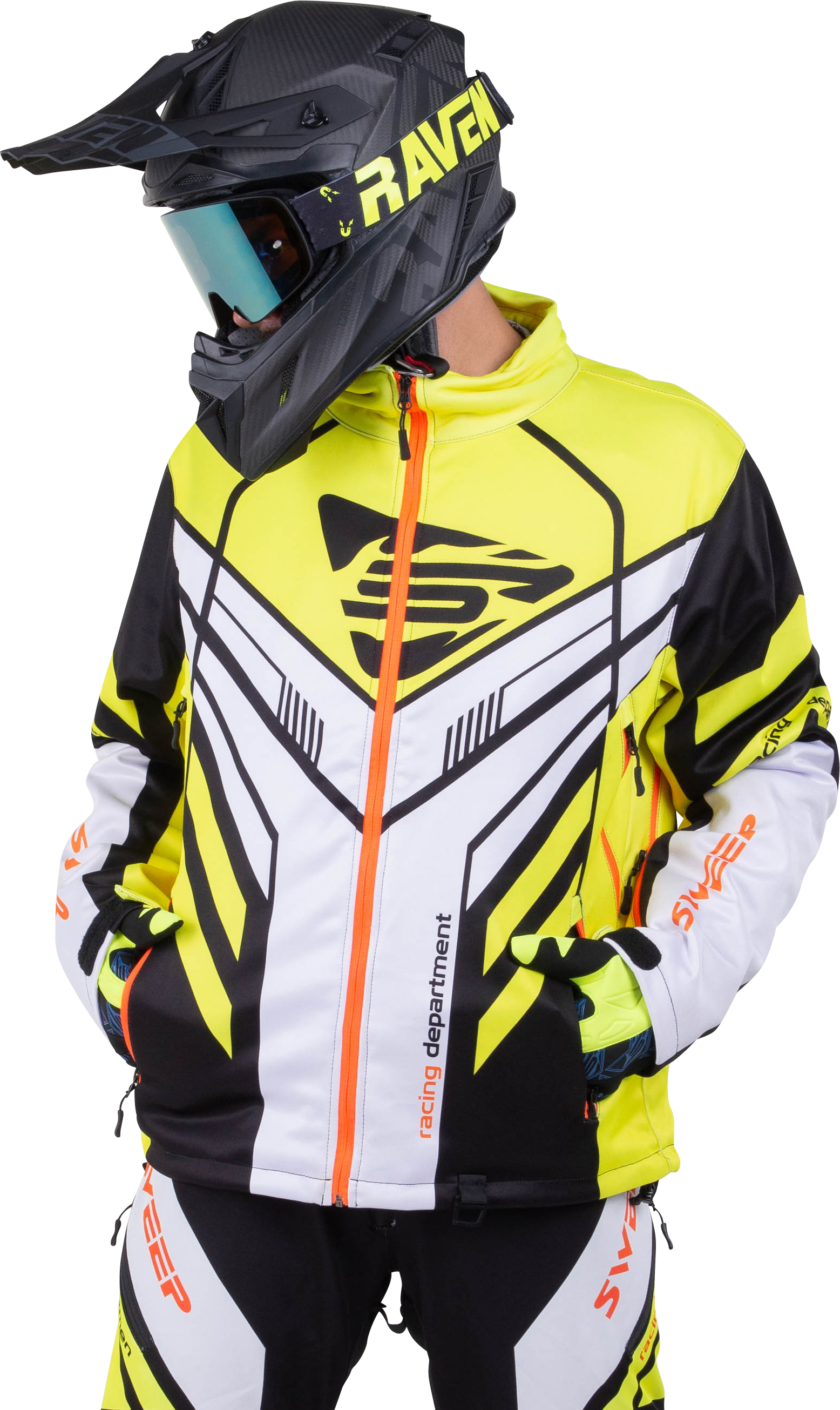 Sweep Chaqueta  Racing Division 2.0 Negro-Blanco-Amarillo-Naranja