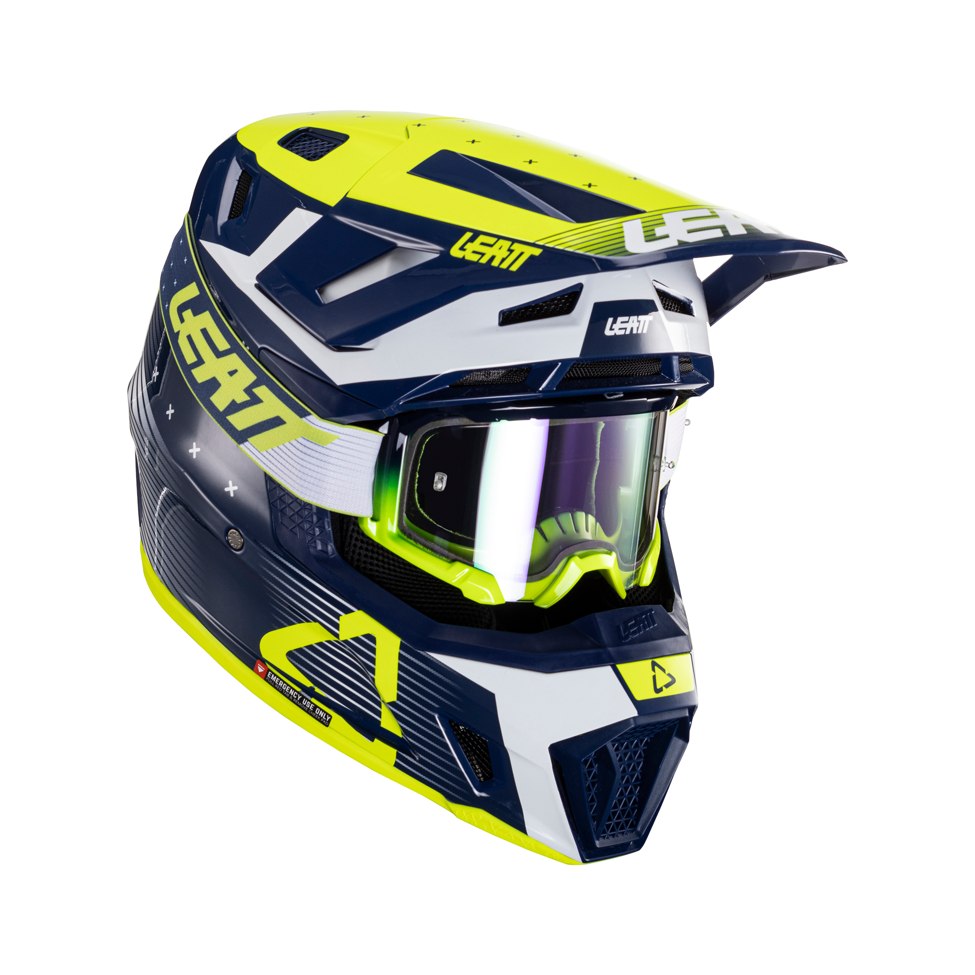 Leatt Casco de Cross con Gafas  Kit Moto 7.5 V24 Azul