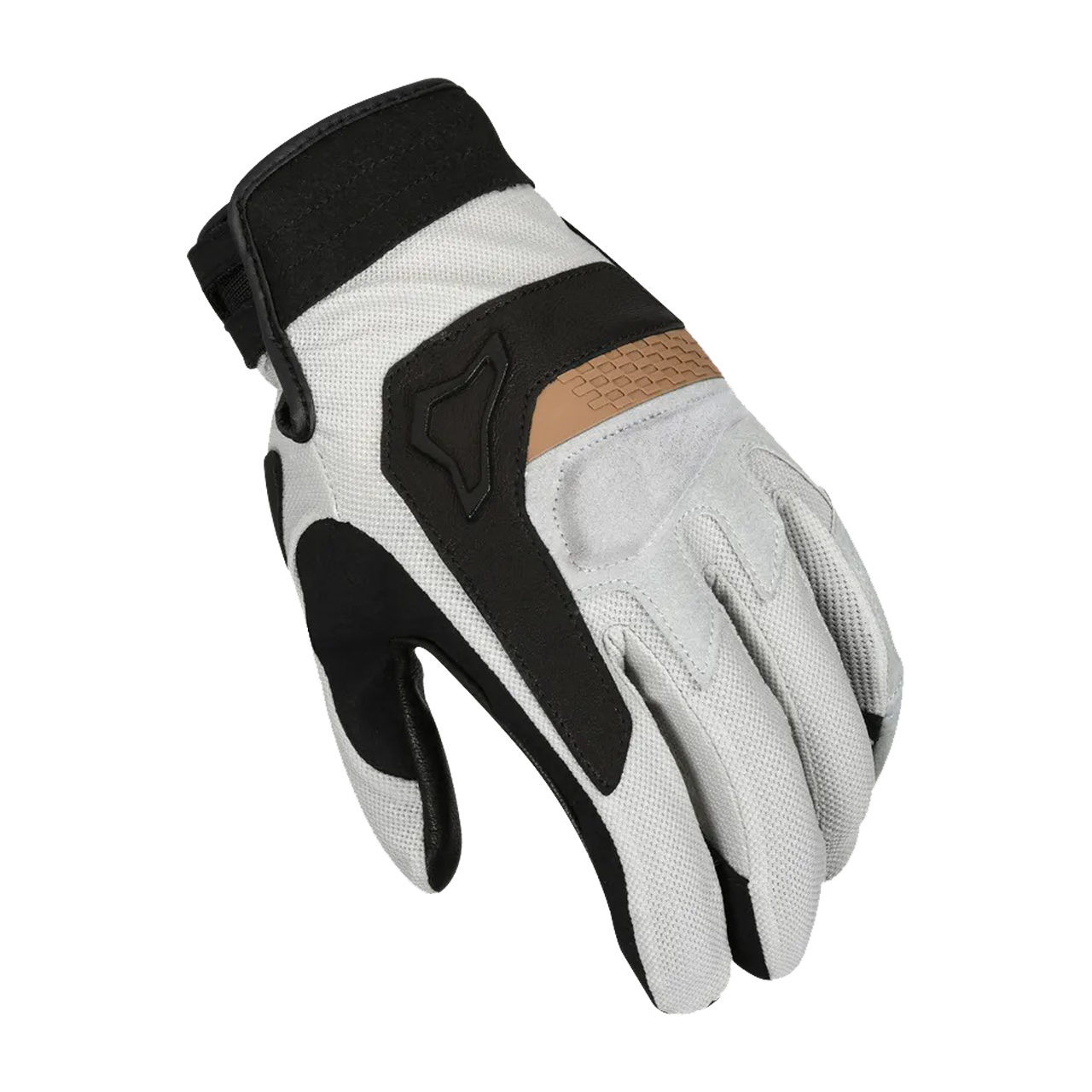 Macna Guantes de Moto  Congra Gris Claro-Negro-Bronce