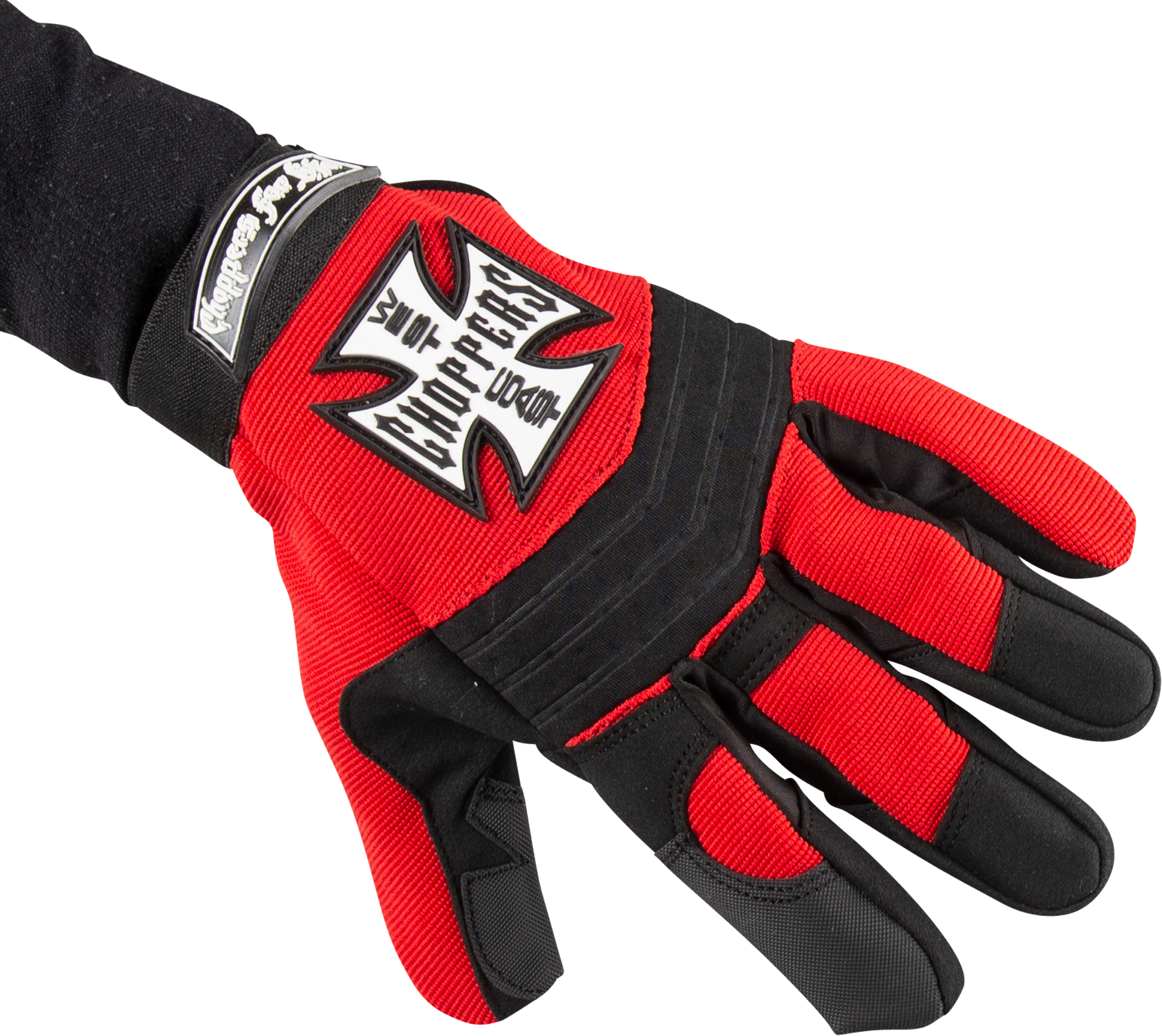 West Coast Choppers Guantes de Moto  Riding Negro-Rojo