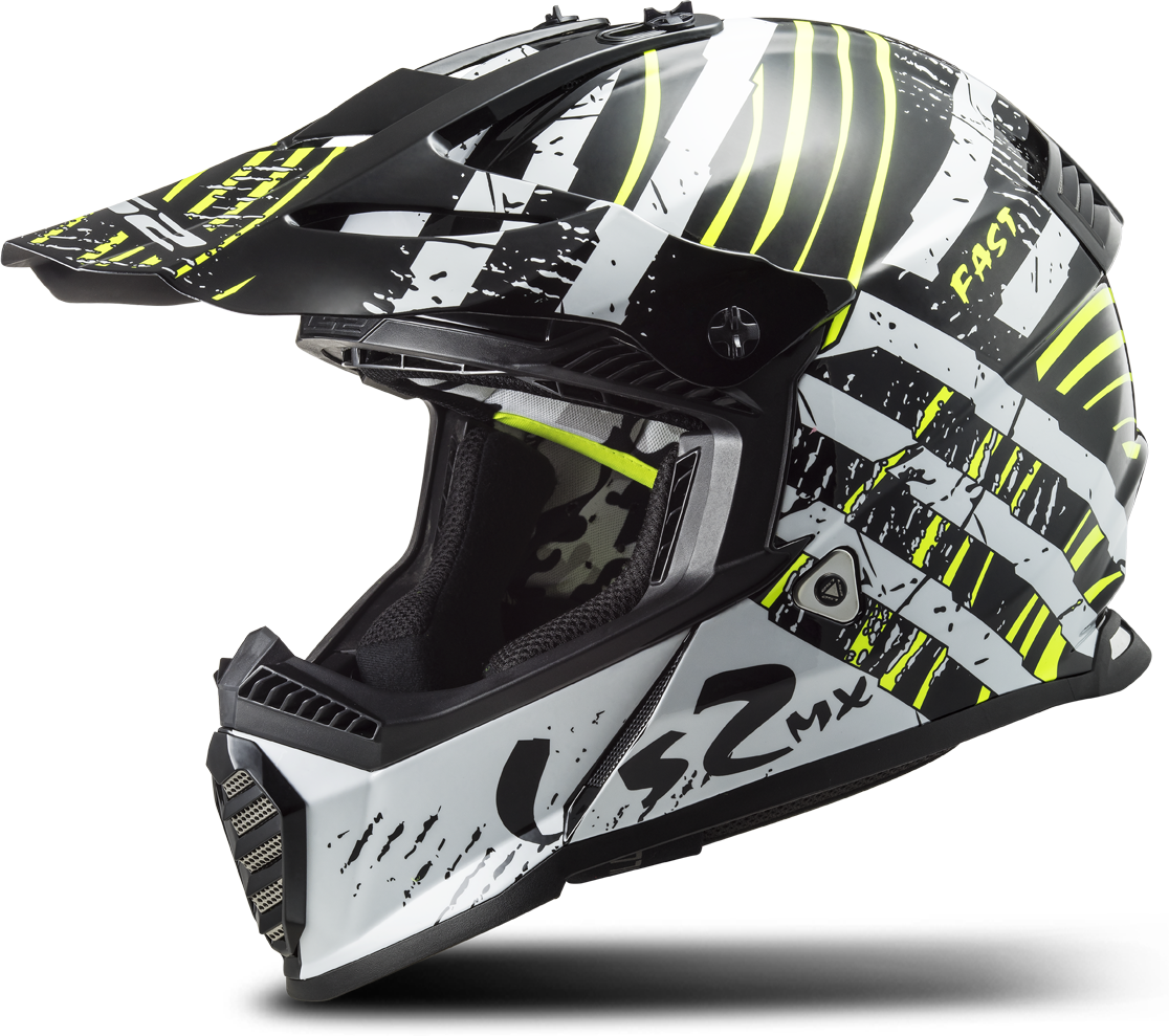 LS2 Casco de Cross  MX437 FAST EVO Verve Negro-Blanco