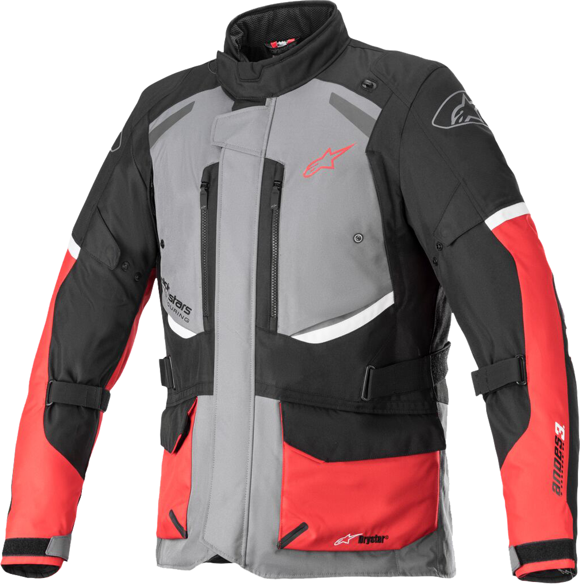 Alpinestars Chaqueta de Moto  Andes V3 Drystar Gris Oscuro-Negro-Rojo Intenso