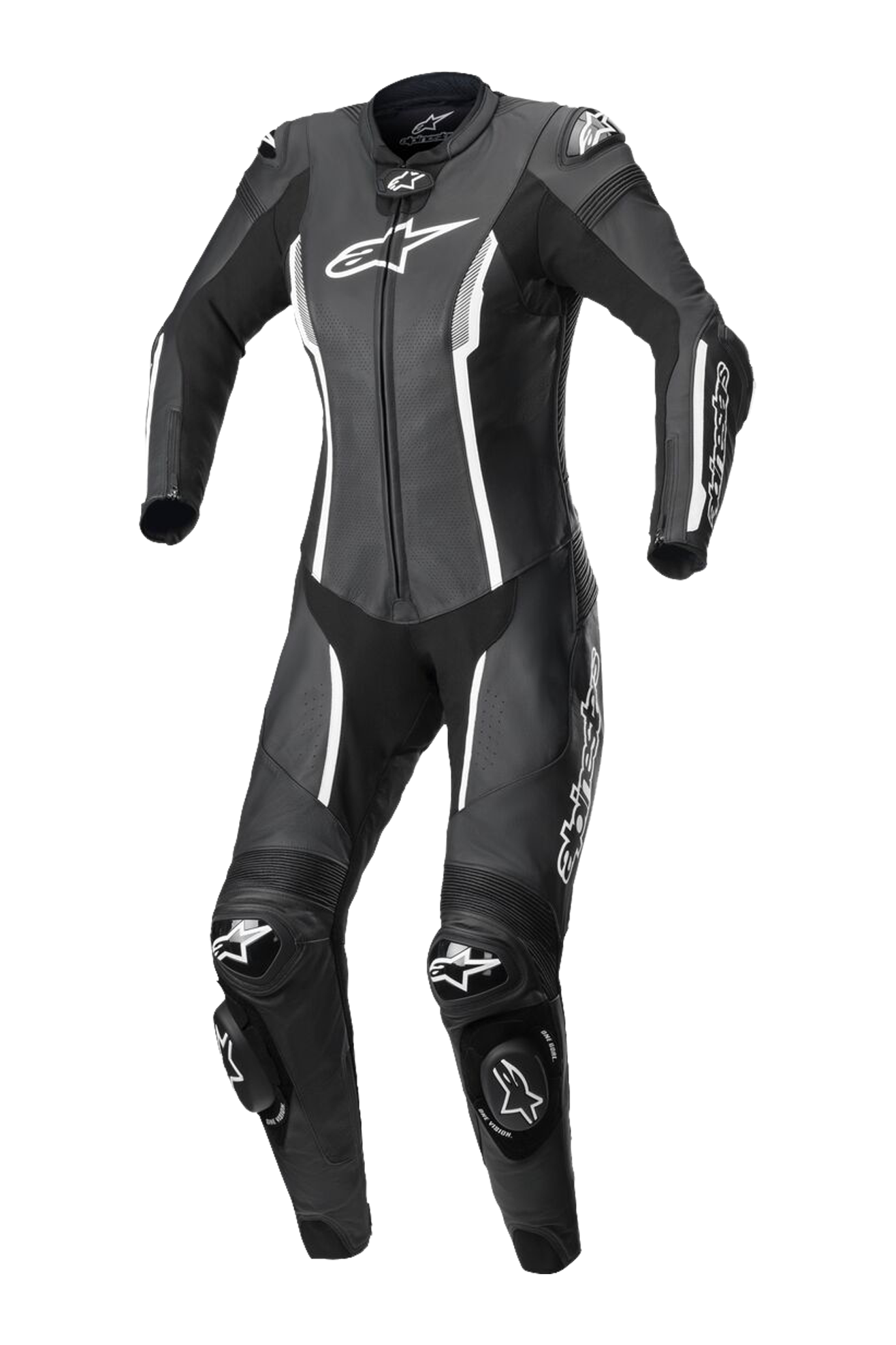 Alpinestars Mono de Cuero para Mujer  Stella Missile V2 Negro-Blanco