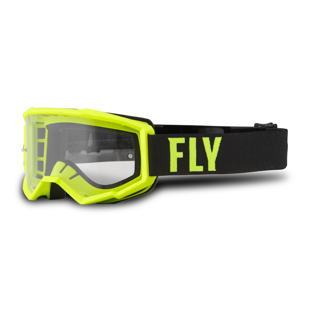 FLY Racing Gafas de Cross  Focus Hi-Vis- Negro Transparente