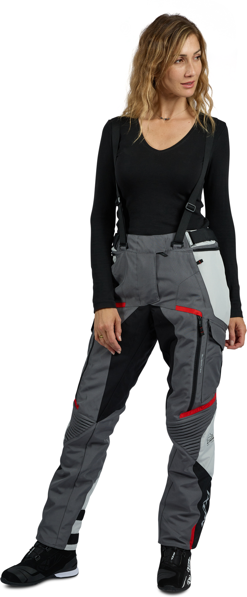 Ixon Pantalones de Moto  Midgard PT L Gris-Negro-Rojo