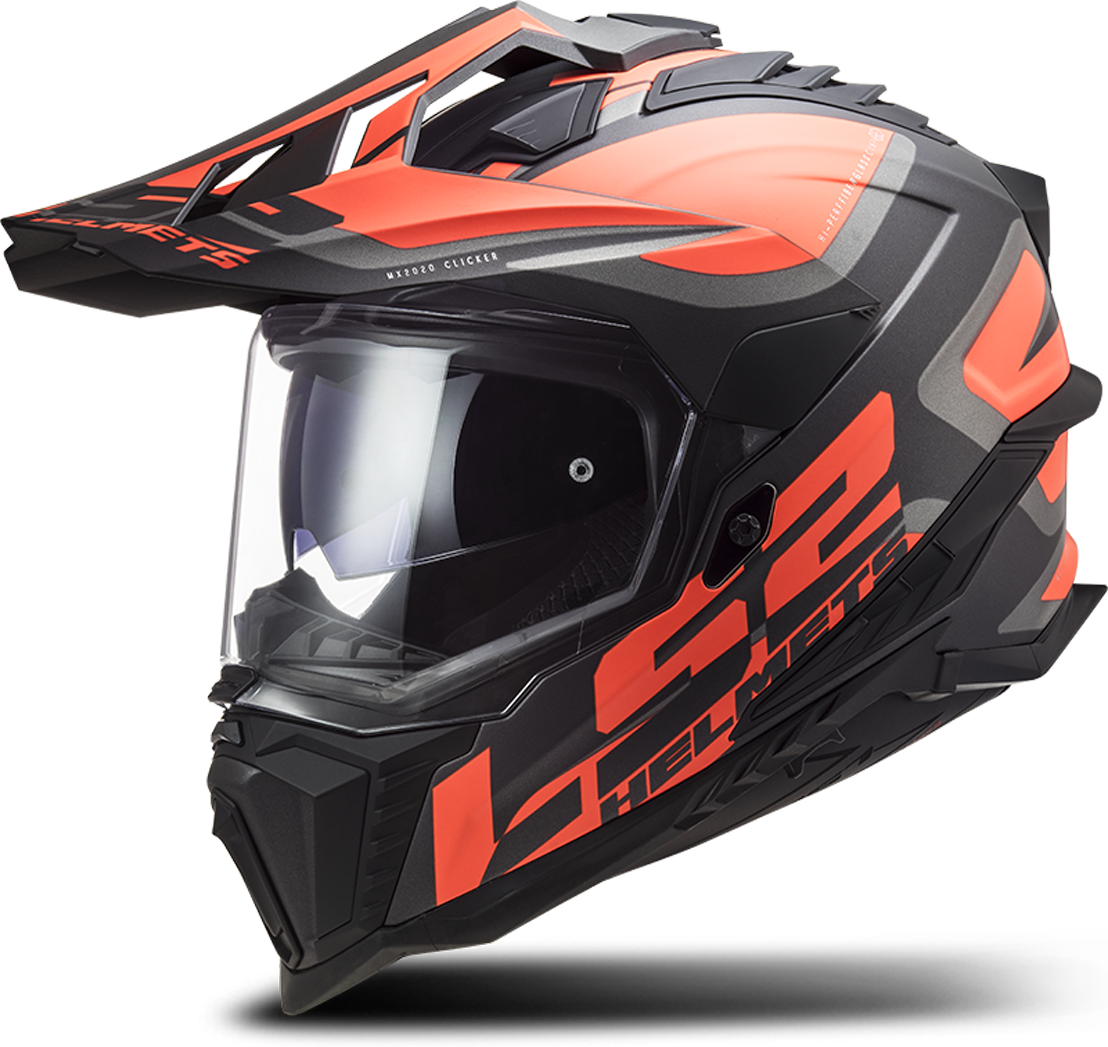 LS2 Casco Adventure  MX701 EXPLORER Alter Negro Mate-Fluorescente-Naranja