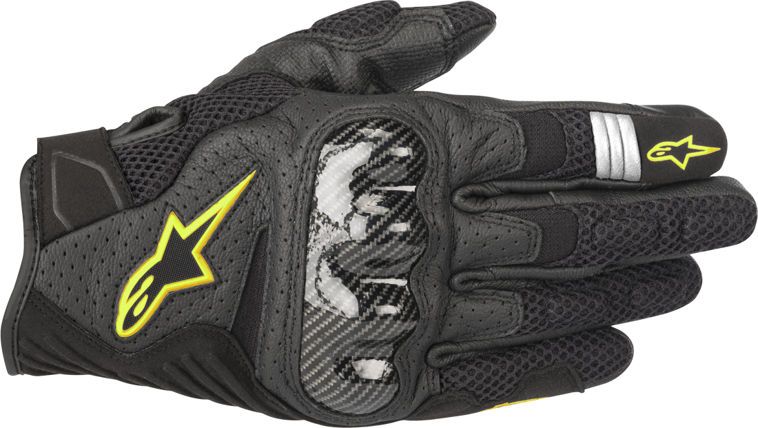 Alpinestars Guantes de Moto  SMX-1 Air V2 Negro-Amarillo Fluo