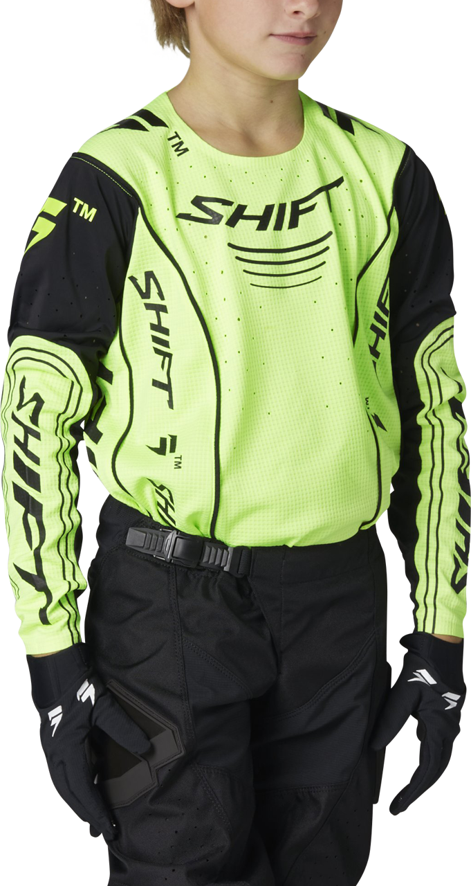 Shift Camiseta de Cross  3lue Label Cuda Niño Verde Fluo