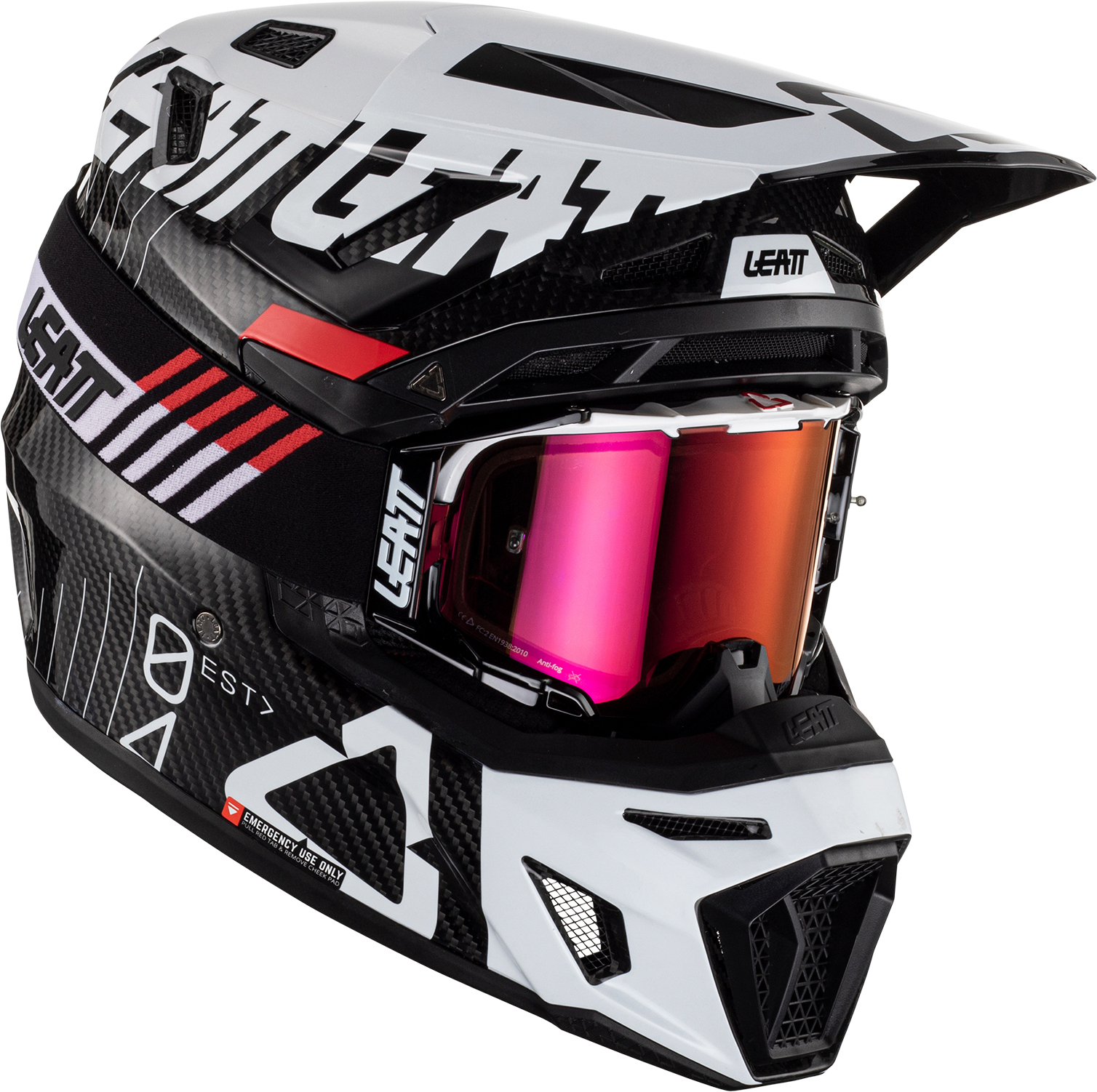 Leatt Casco de Cross  Moto Kit 9.5 V23 Carbono Blanco