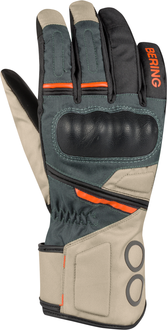 Bering Guantes de Moto Mujer  Siberia Beige-Gris-Naranja