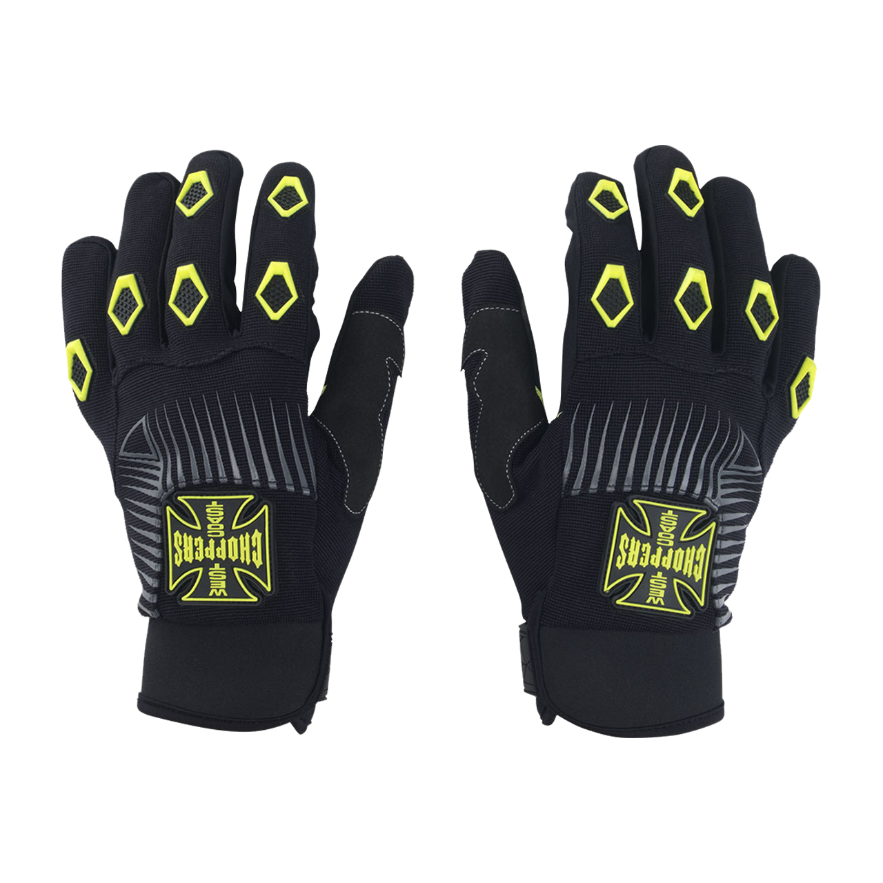 West Coast Choppers Guantes de Moto  Por Vida Negro-Amarillo