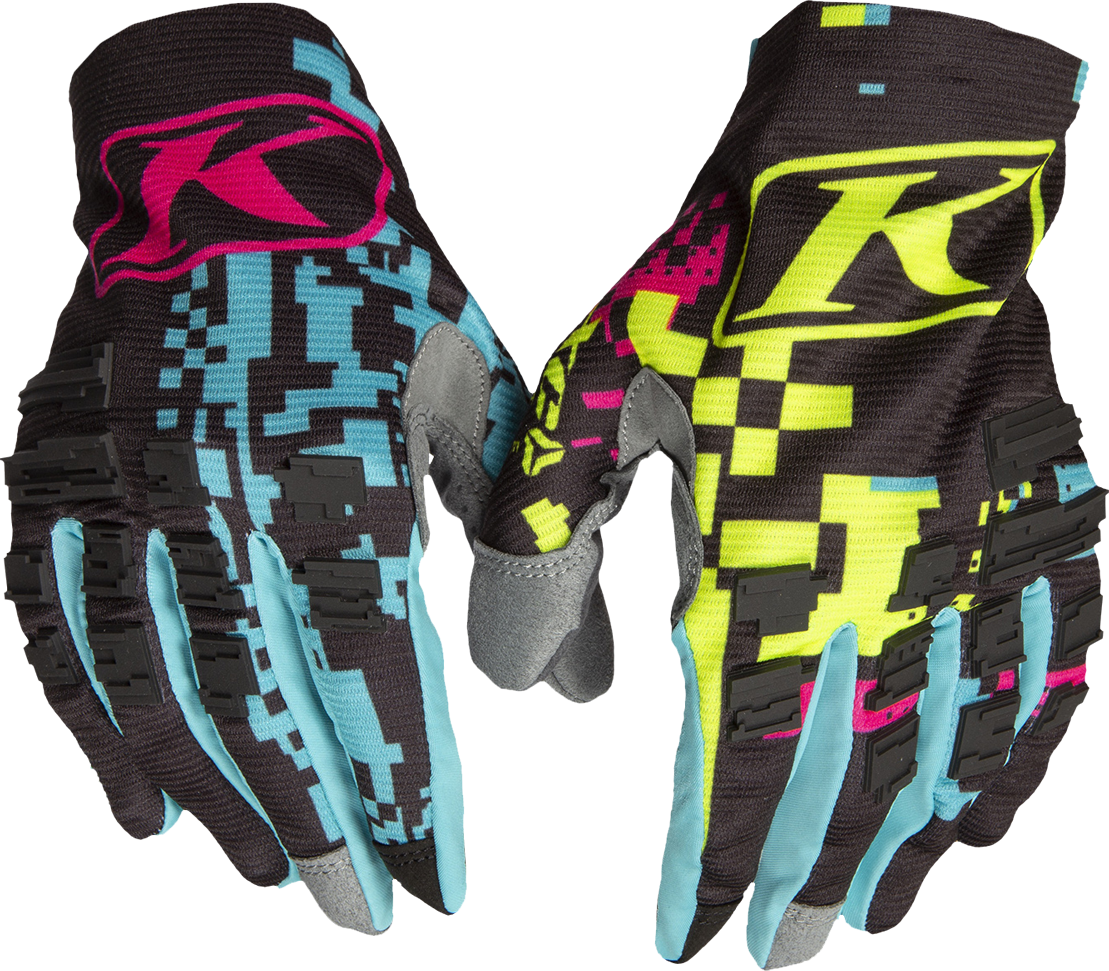 KLIM Guantes de Cross  XC Lite Caos Digital Negro-Amarillo