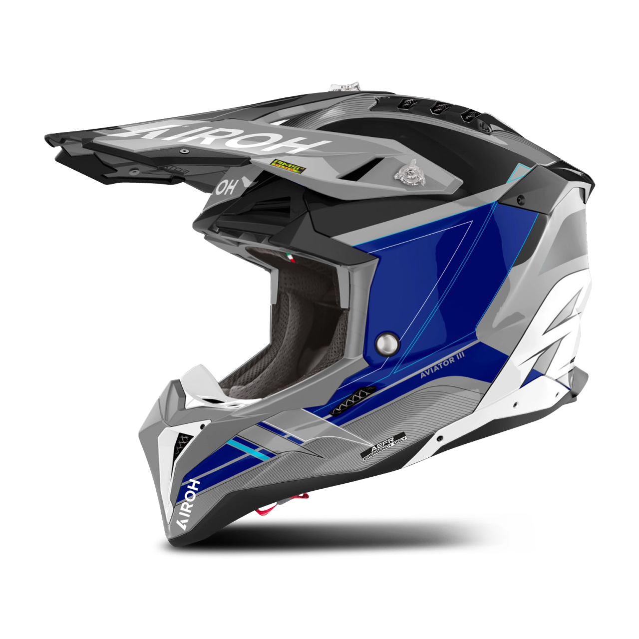 Airoh Casco de Cross  Aviator 3 Saber Azul Brillante