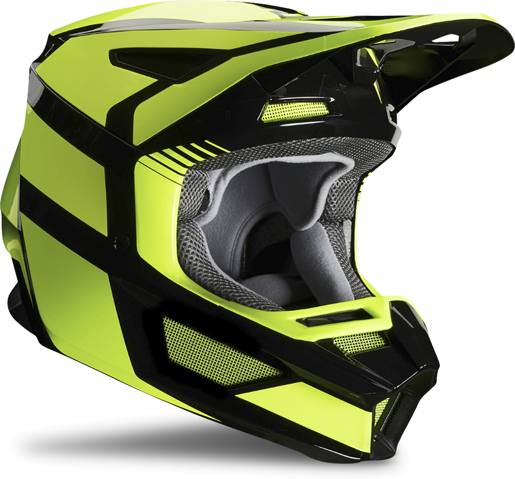 FOX Casco de Cross  V2 Hayl Niño Amarillo Fluo