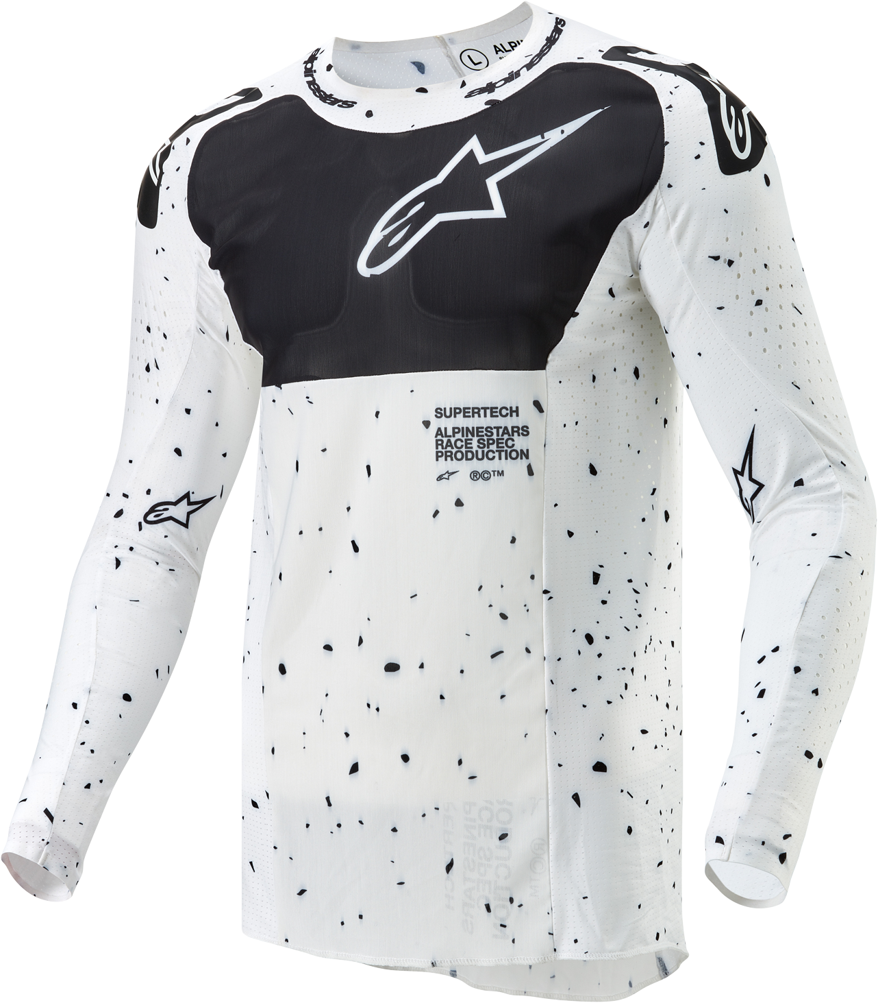 Alpinestars Camiseta de Cross  Supertech Spek Blanco-Negro