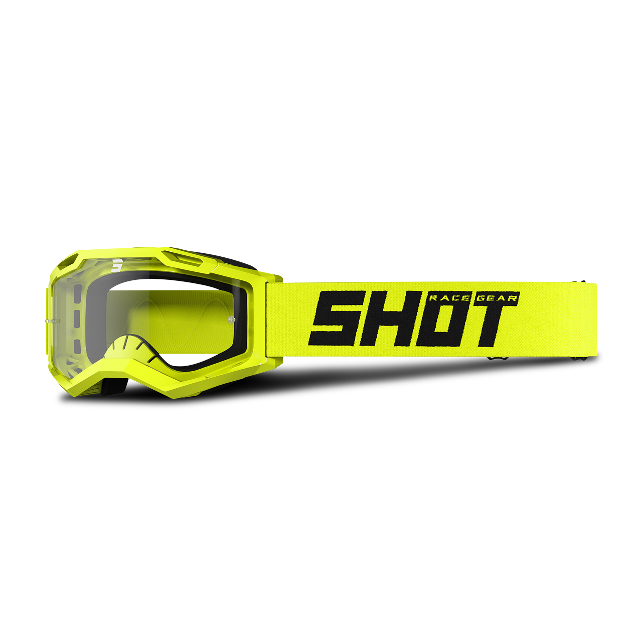 Shot Race Gear Gafas de Cross Shot Assault 2.0 Solid Neón-Amarillo