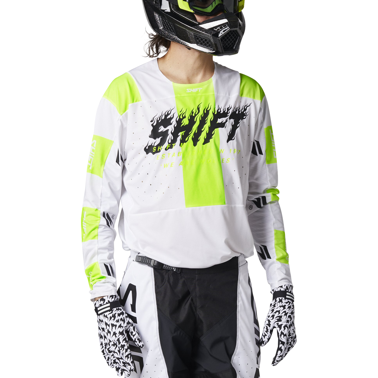 Shift Camiseta de Cross  3lack Label Flame Blanca