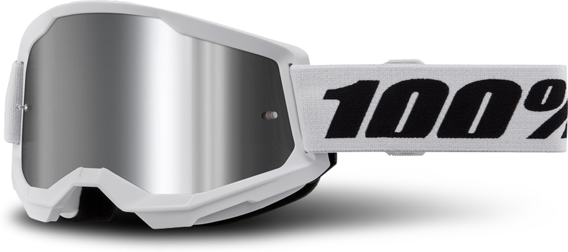 100% Gafas de Cross  Strata 2 Blanco-Plateado