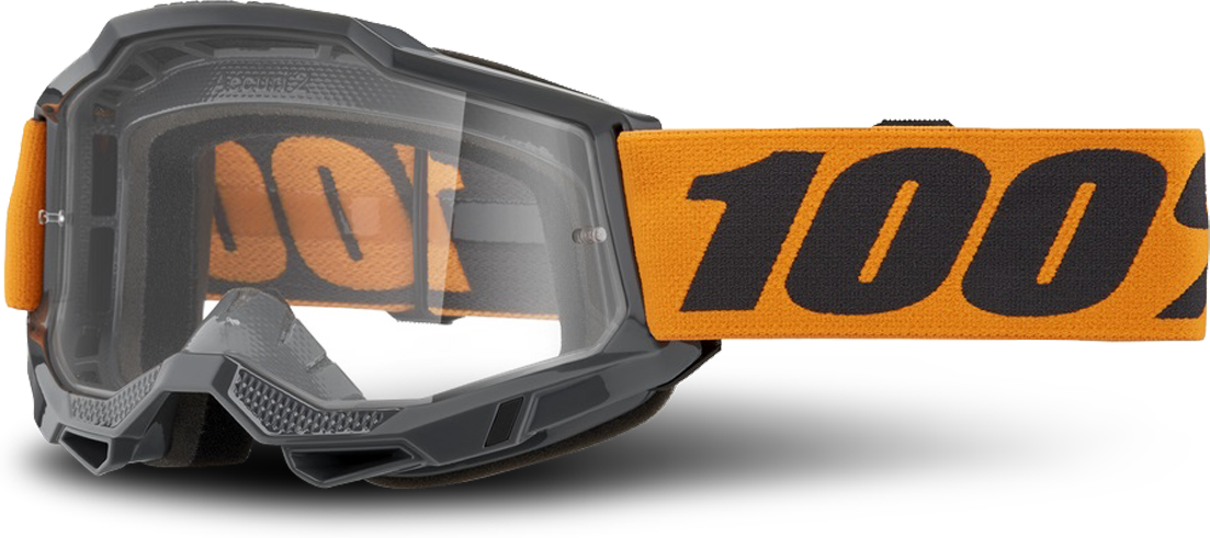 100% Gafas de Cross  Strata 2 Naranja Neón-Transparente