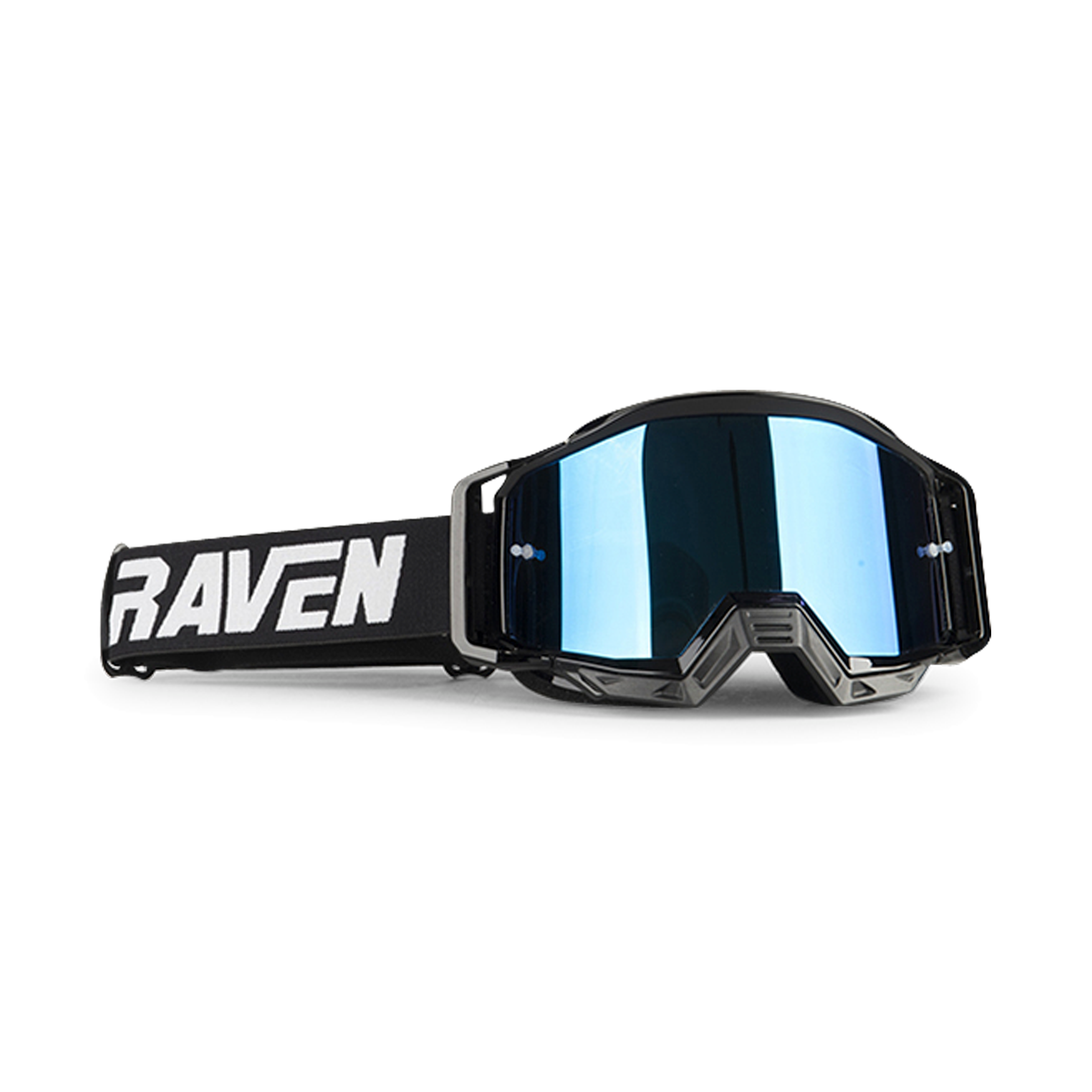 Raven Gafas de Cross  Sniper Crew Negras - Lente de Espejo Azul