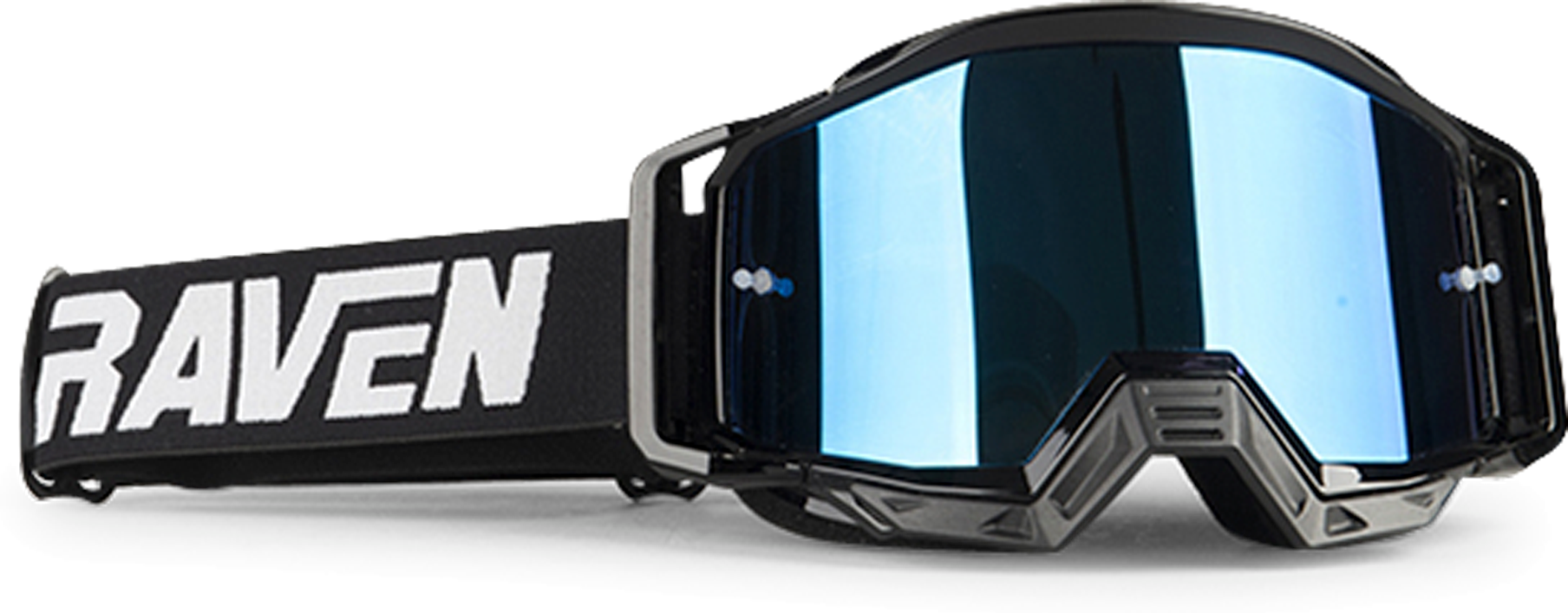 Raven Gafas de Cross  Sniper Crew Negras - Lente de Espejo Azul