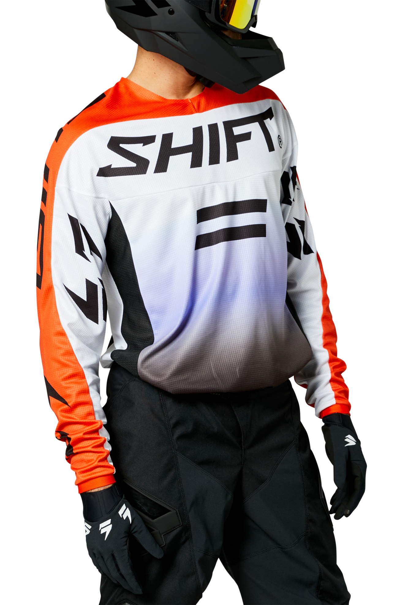 Shift Camiseta de Cross  White Label Fade Negro-Blanco-Naranja