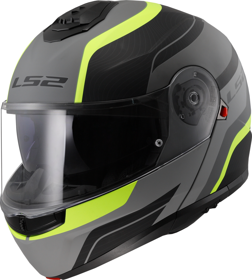 LS2 Casco Modular  FF908 Strobe II Monza Negro Mate-Amarillo Hivis