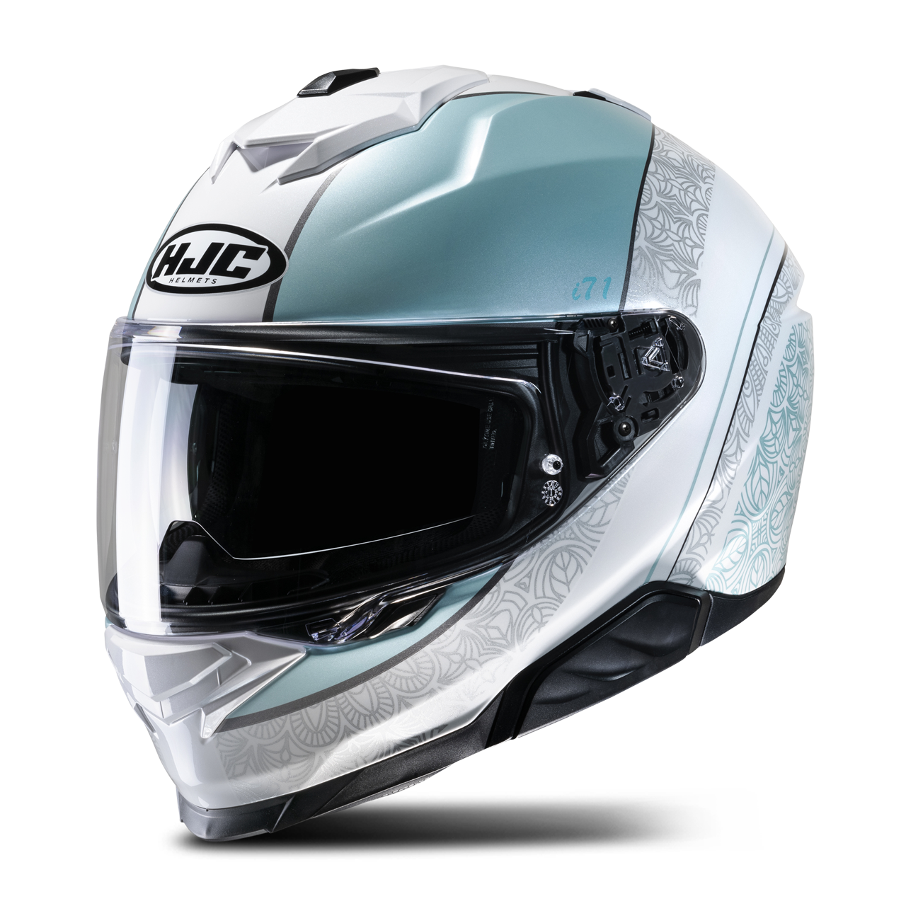 HJC Casco Integral  i70 Sera Blanco-Turquesa