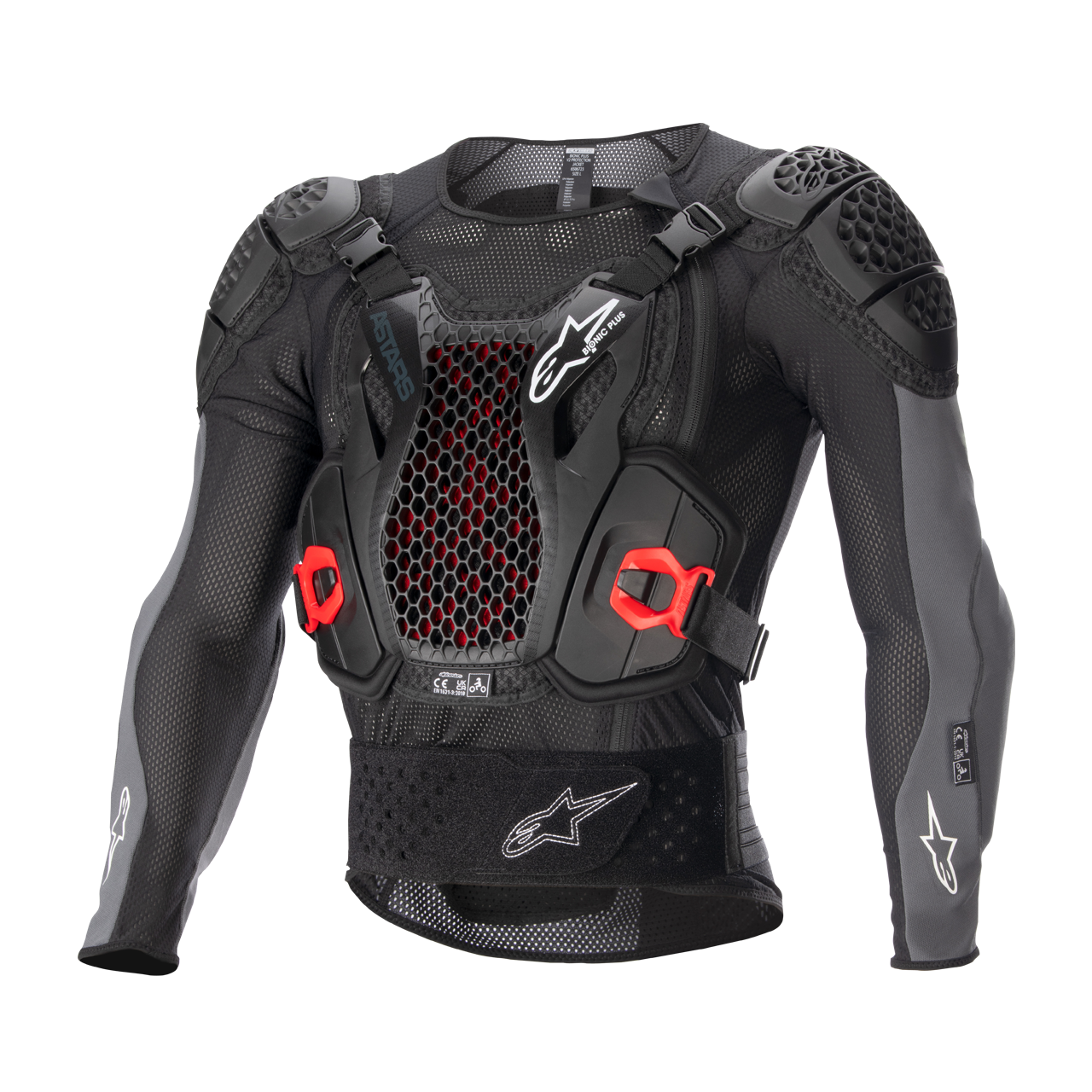 Alpinestars Chaqueta de Protección  Bionic Plus V2 Negro-Antracita-Rojo