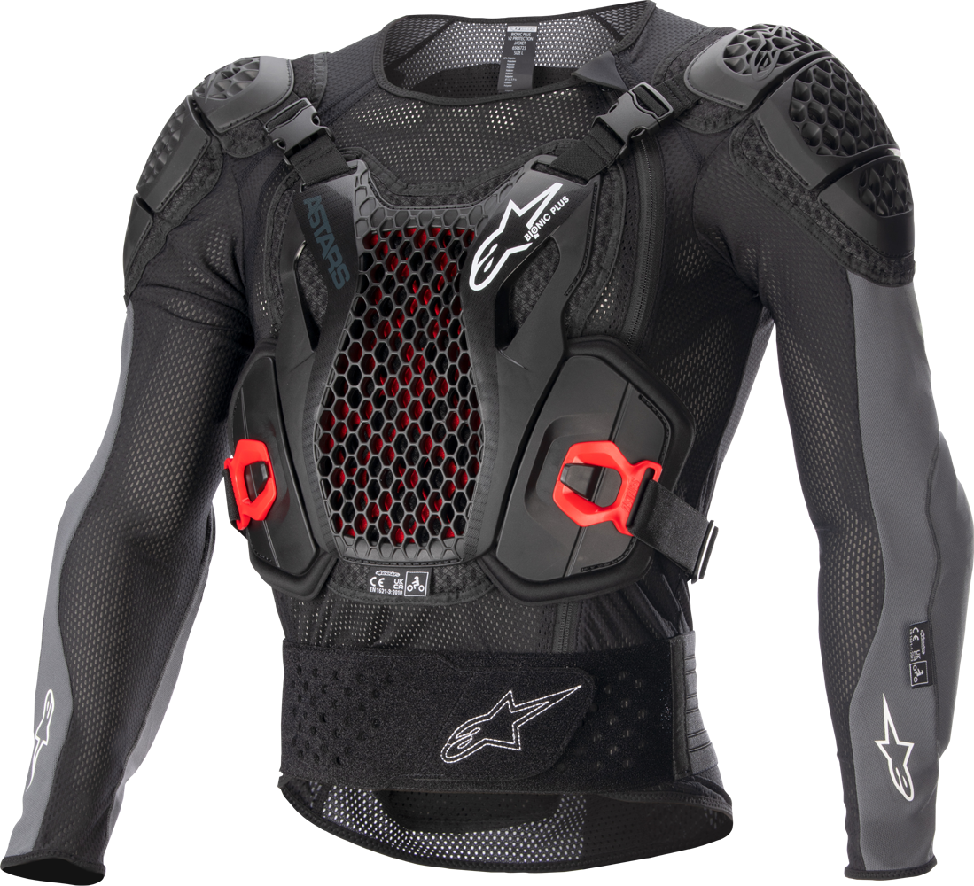 Alpinestars Chaqueta de Protección  Bionic Plus V2 Negro-Antracita-Rojo