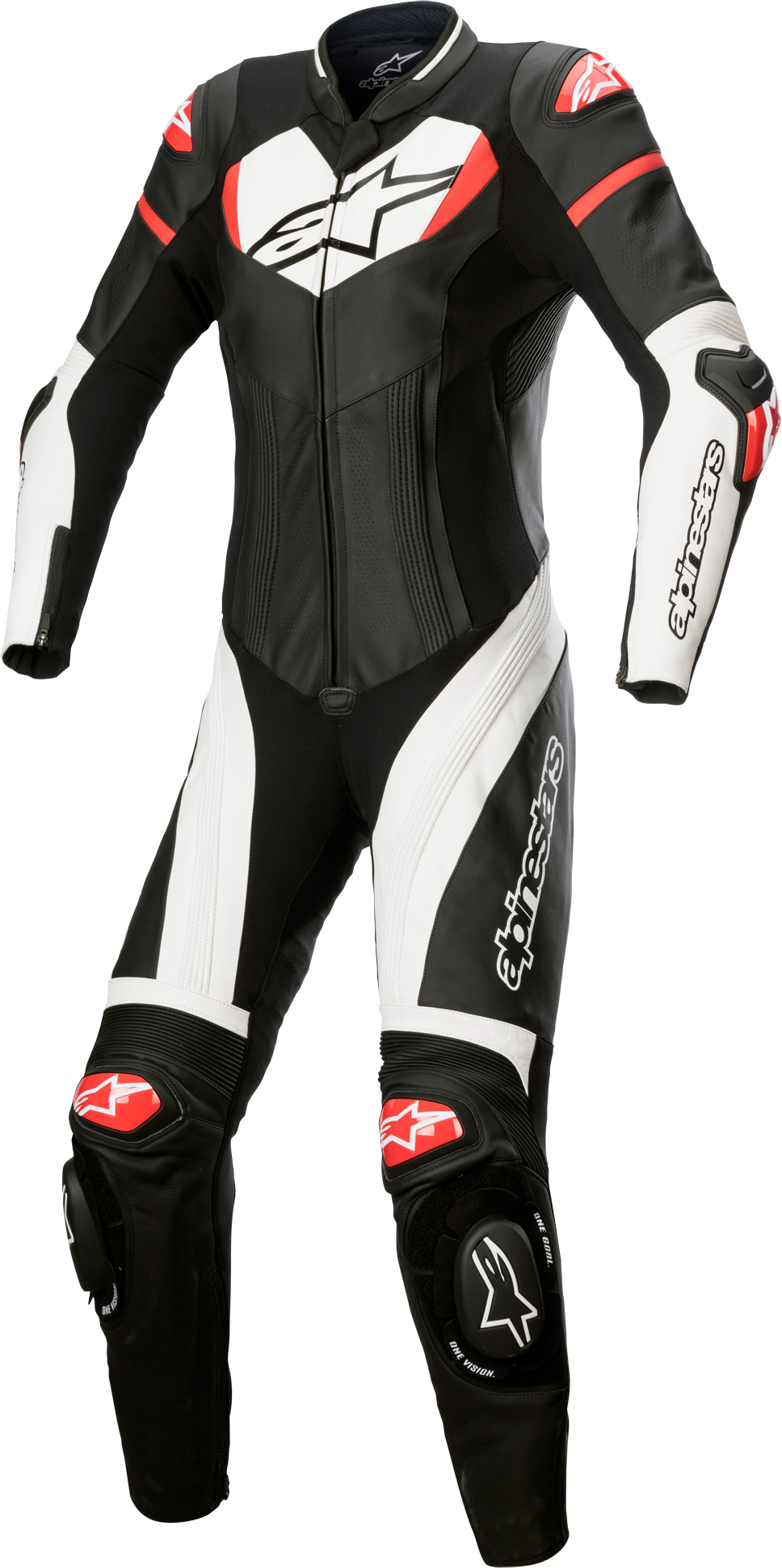 Alpinestars Mono de cuero  Stella GP Plus Negro-Blanco-Rojo Brillante