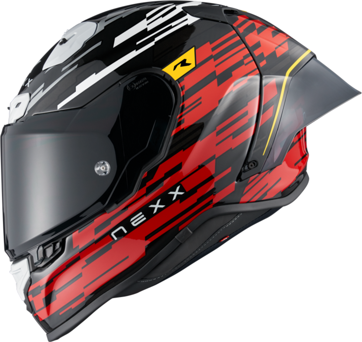 Nexx Casco Integral  X.R3R Glitch Racer Rojo-Blanco