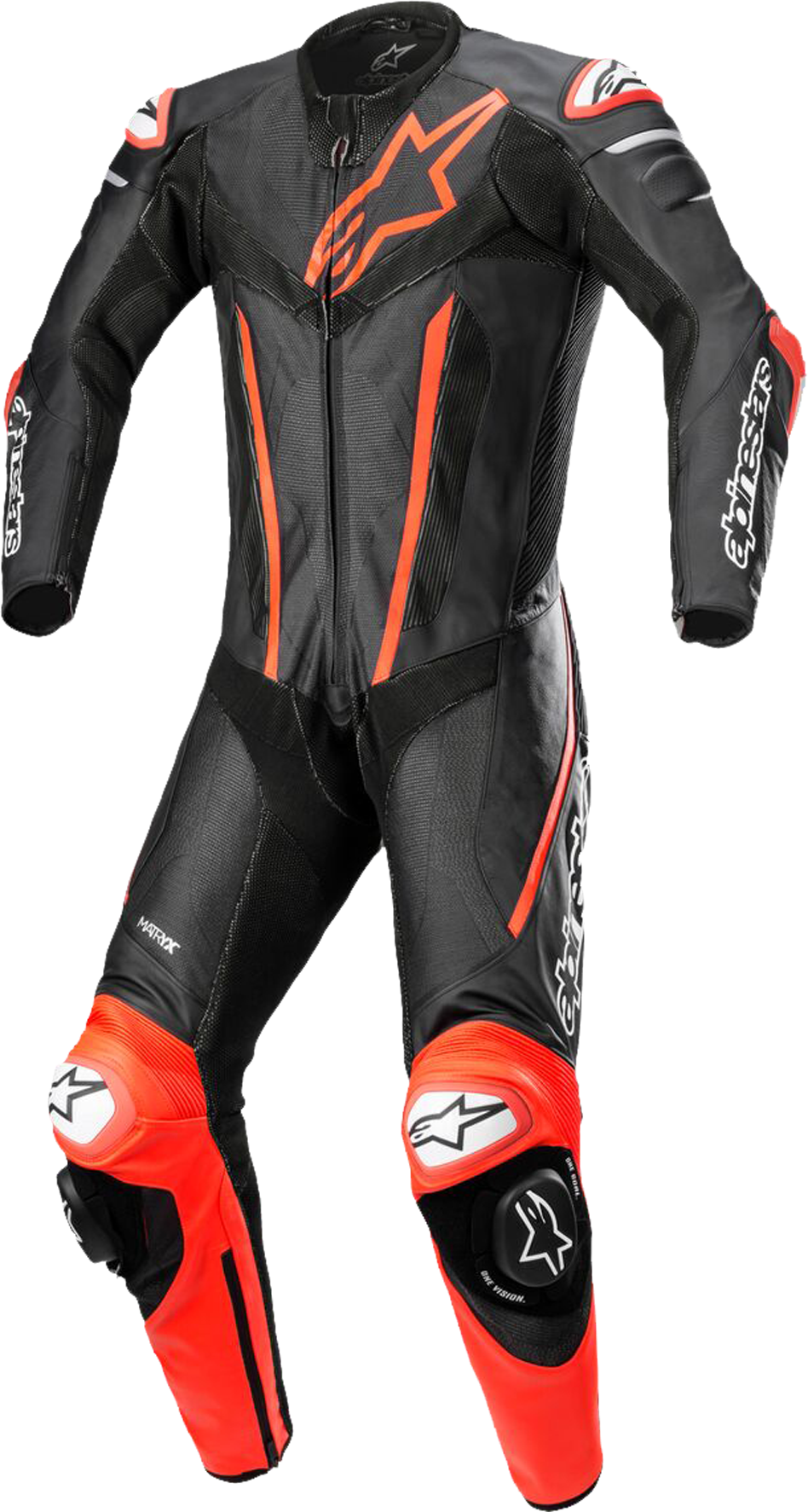 Alpinestars Mono de Cuero  Fusion Negro-Rojo