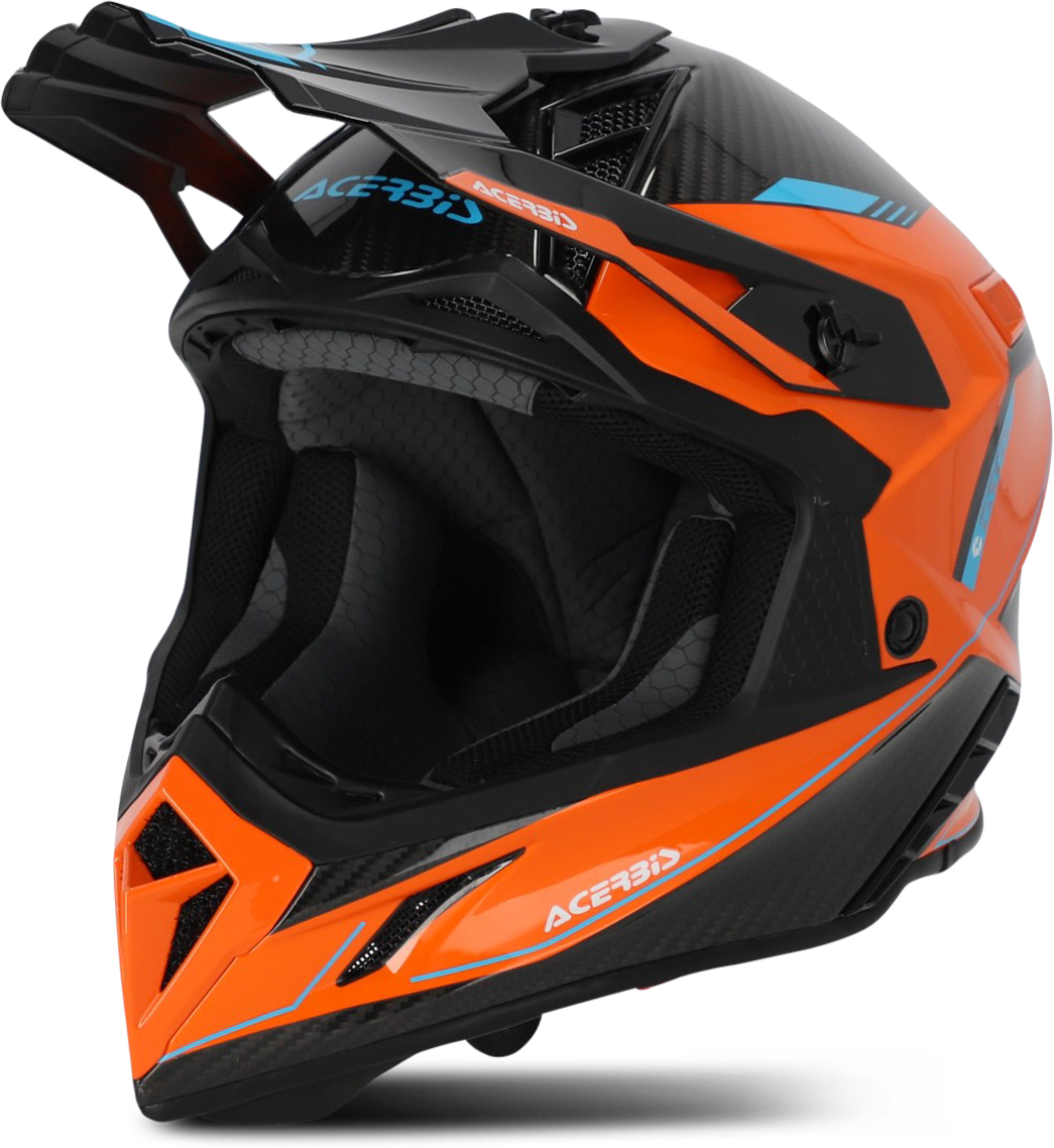 Acerbis Casco de Cross  Steel Carbon Naranja-Negro